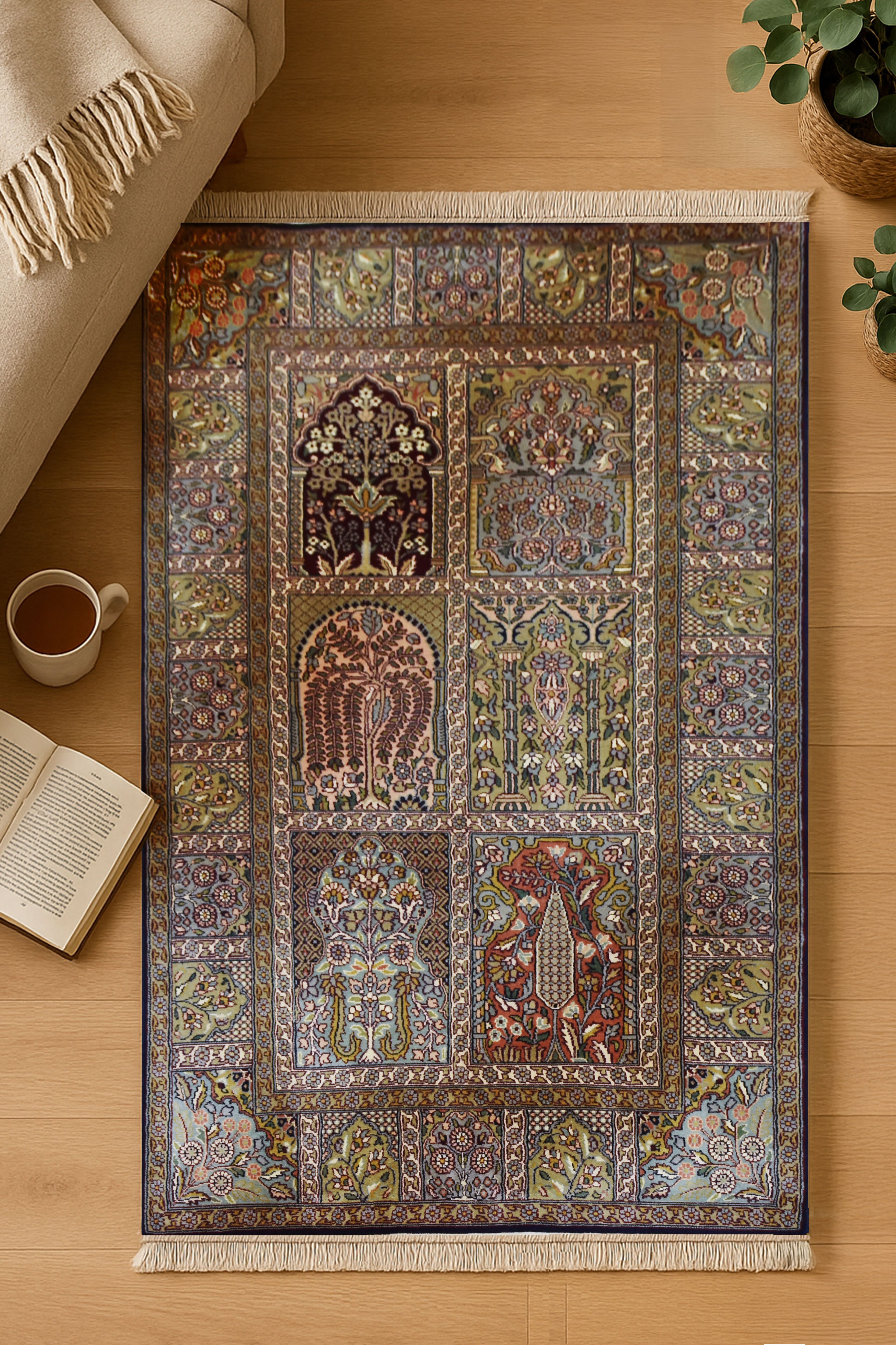kayoom-hamadan-8450-multi-hochflor-teppich-95x158-cm-handgewebt-orient-design image 3