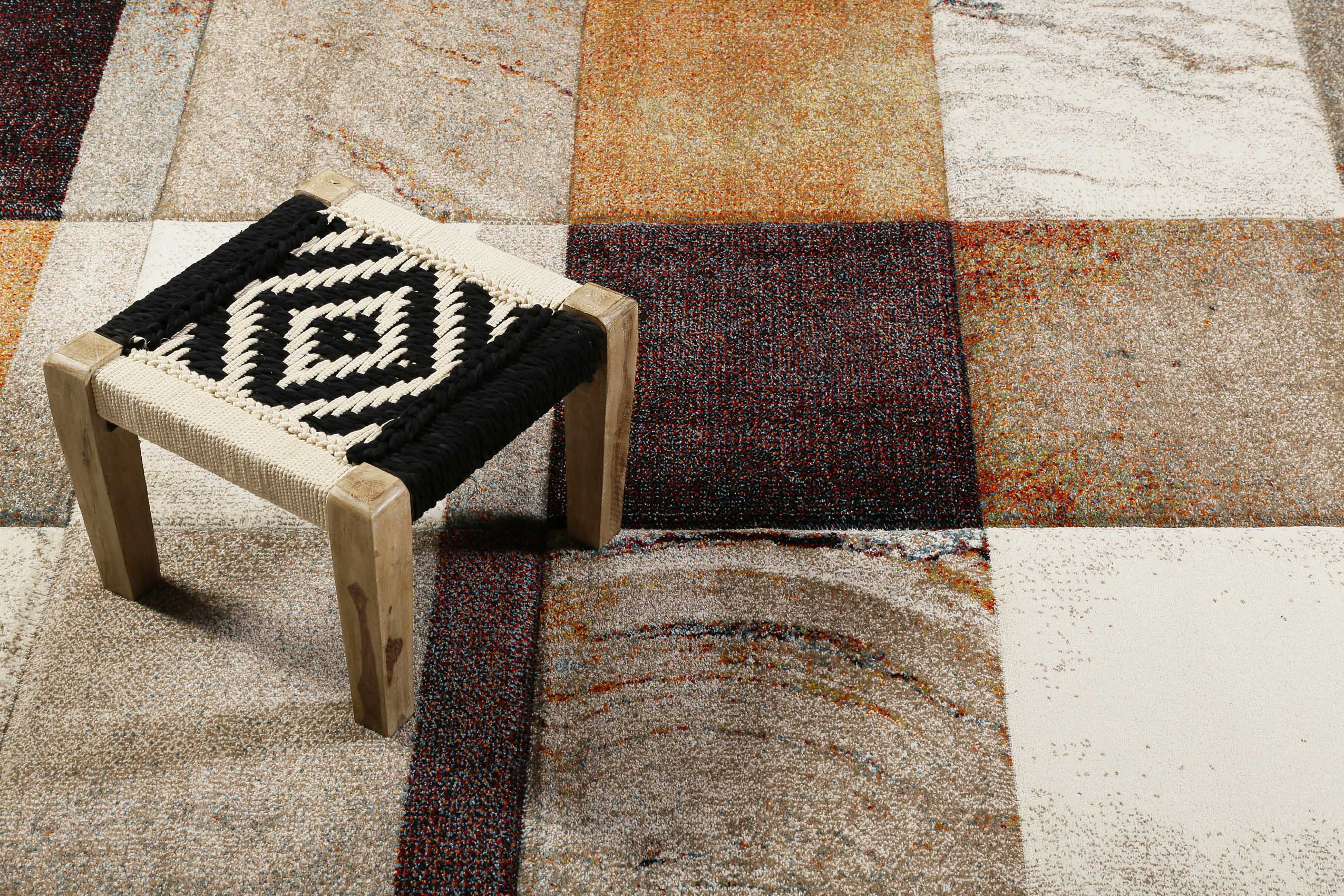 weconhome-mirage-walkman-kurzflor-teppich-beige-taupe-orange image 6