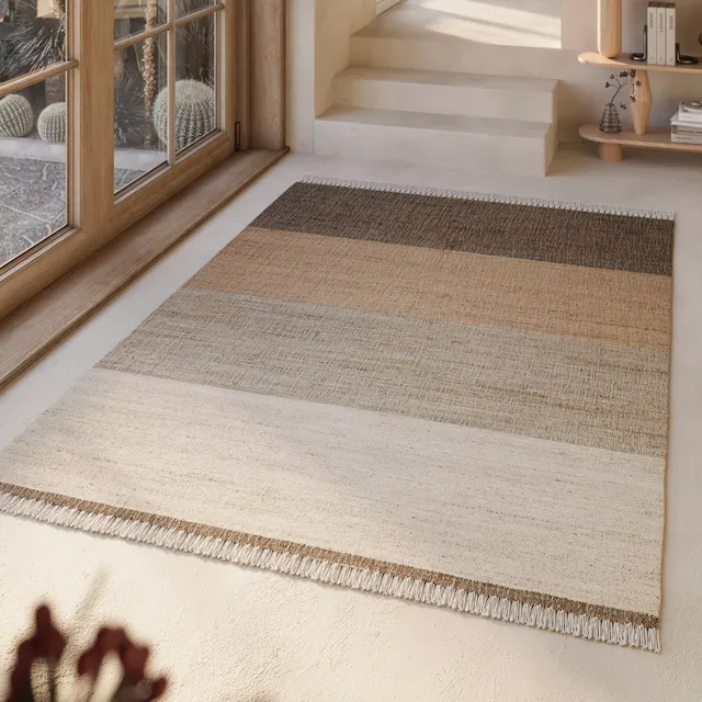 weconhome-vito-handwebteppich-beige-braun-naturfaser image 1