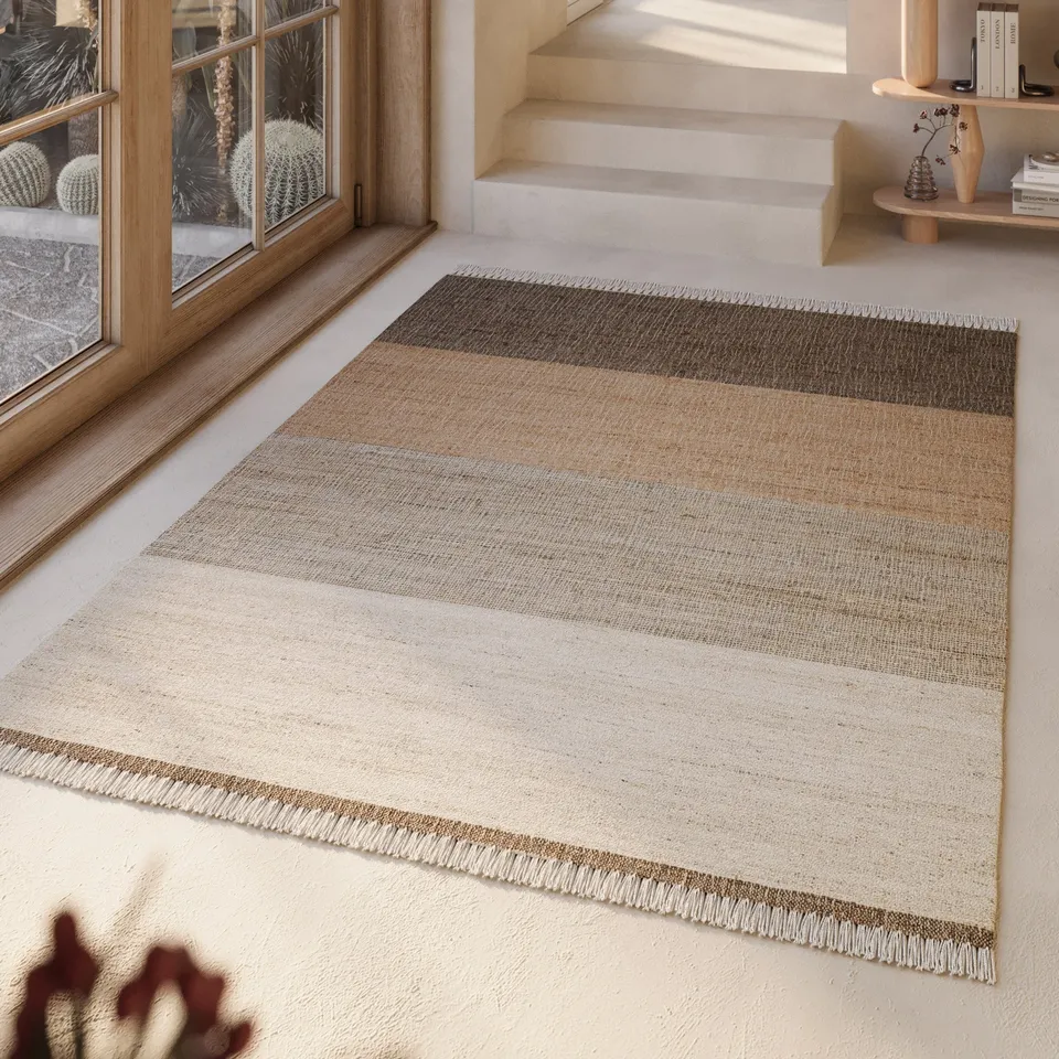 weconhome-vito-handwebteppich-beige-braun-naturfaser image 1