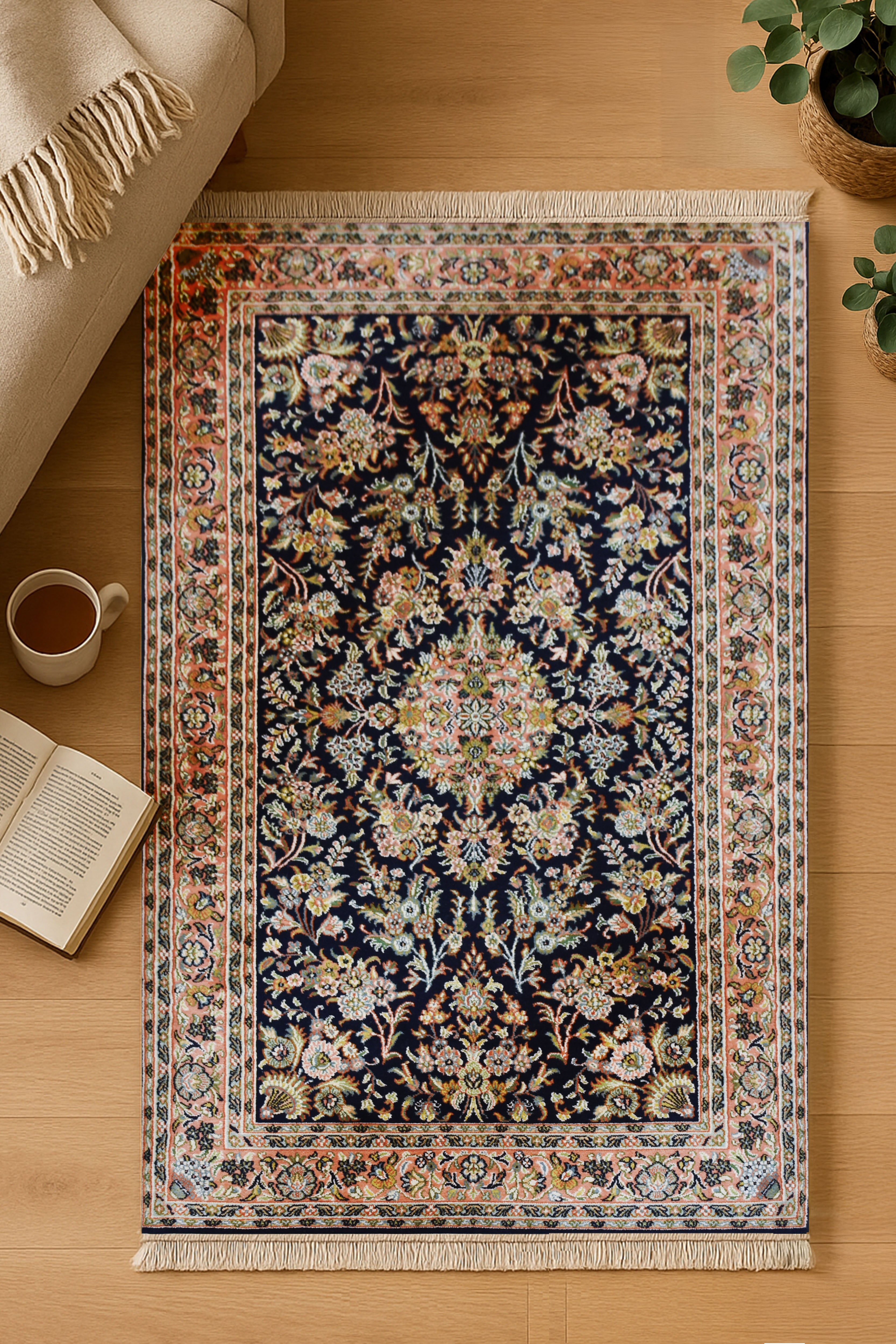 kayoom-kashan-3295-multi-handgewebter-orient-teppich-97-cm-x-157-cm image 3