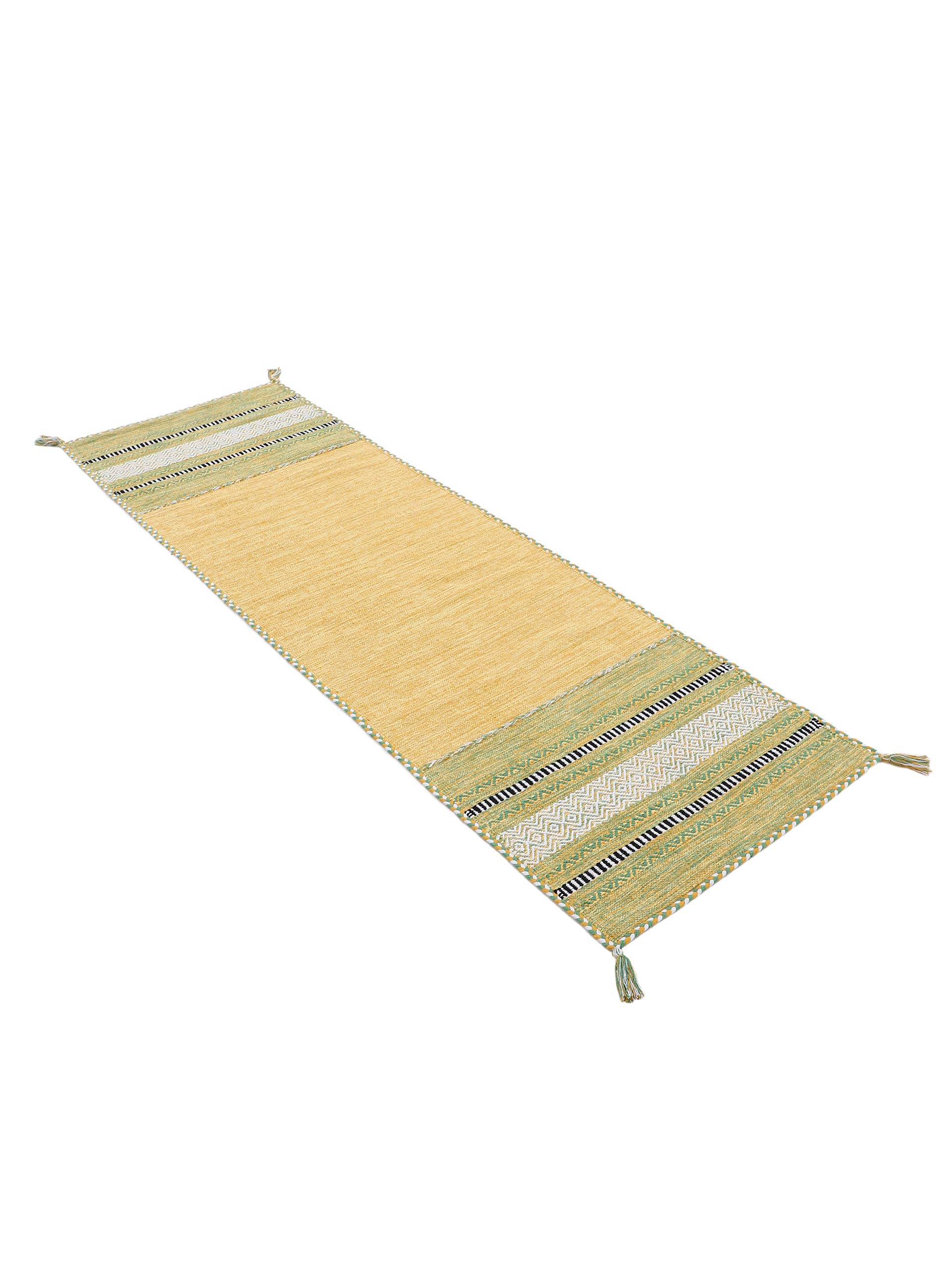 carpetfine-kelim-azizi-l-ufer-baumwolle-gelb-80x300-cm image 3
