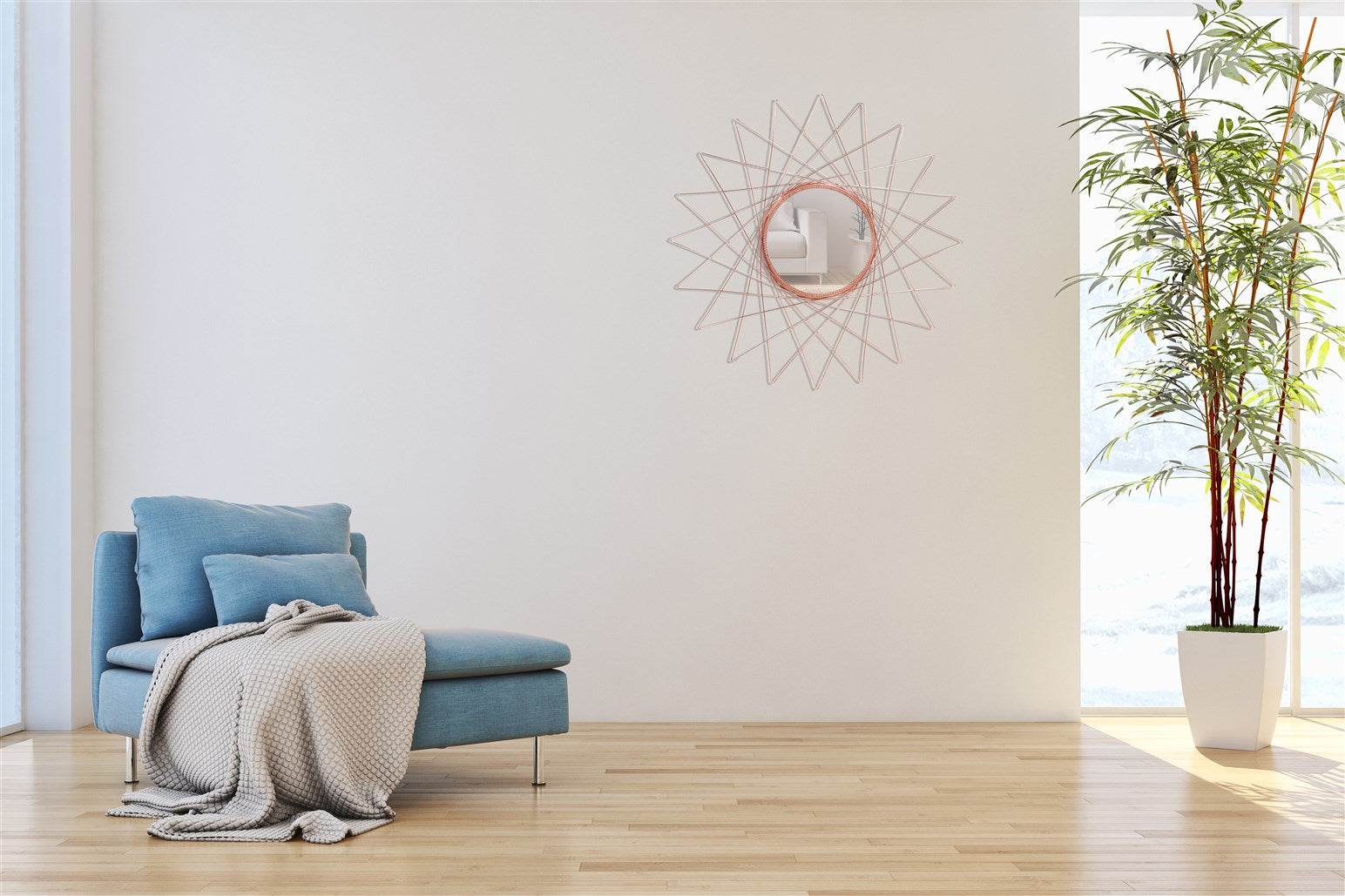 kayoom-wandspiegel-soprano-110-runder-spiegel-mit-draht-rahmen-modern-minimalist image 2
