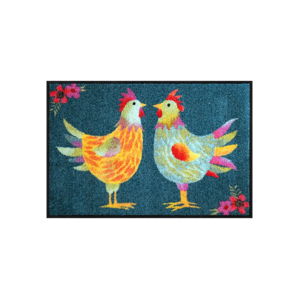 salonloewe-rainbow-chicken-petrol-eingangsmatte-50-x-75-cm-buntes-h-hnermotiv-ru image 1
