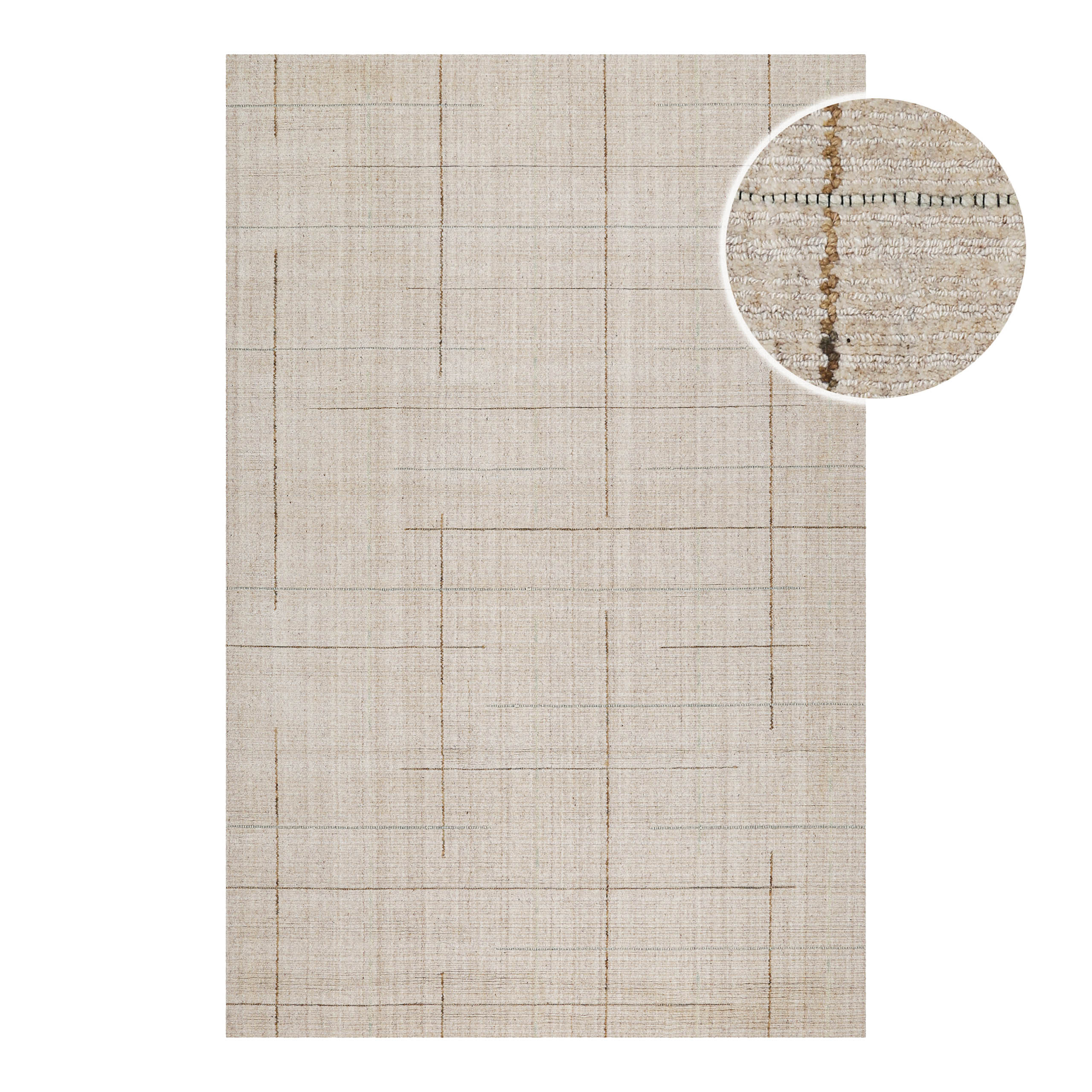 weconhome-kurzflorteppich-milly-greige-handgewebt-80-tencel-20-schurwolle image 1