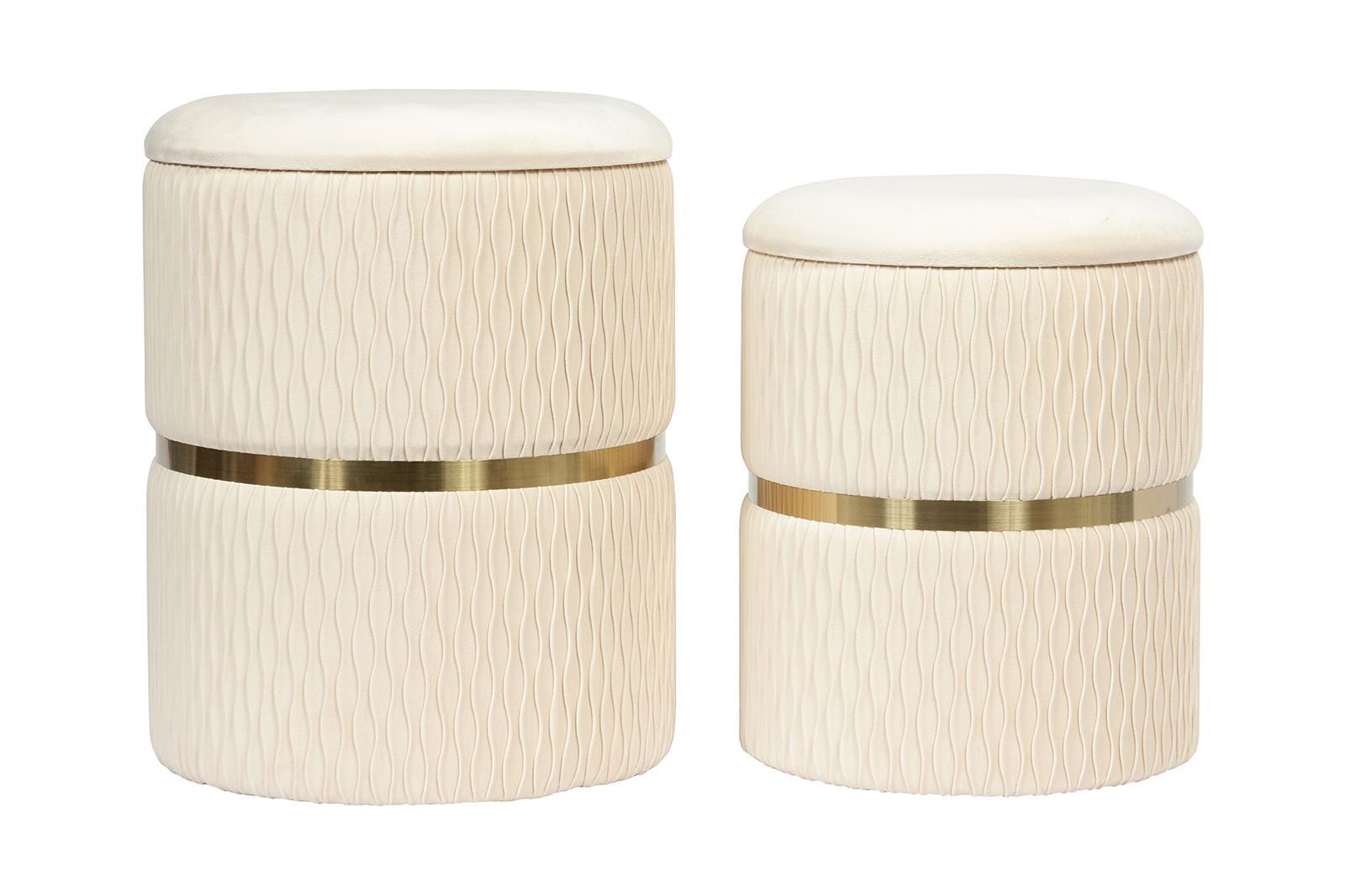 kayoom-hocker-zora-425-2er-set-rund-mit-stauraum-samt image 1