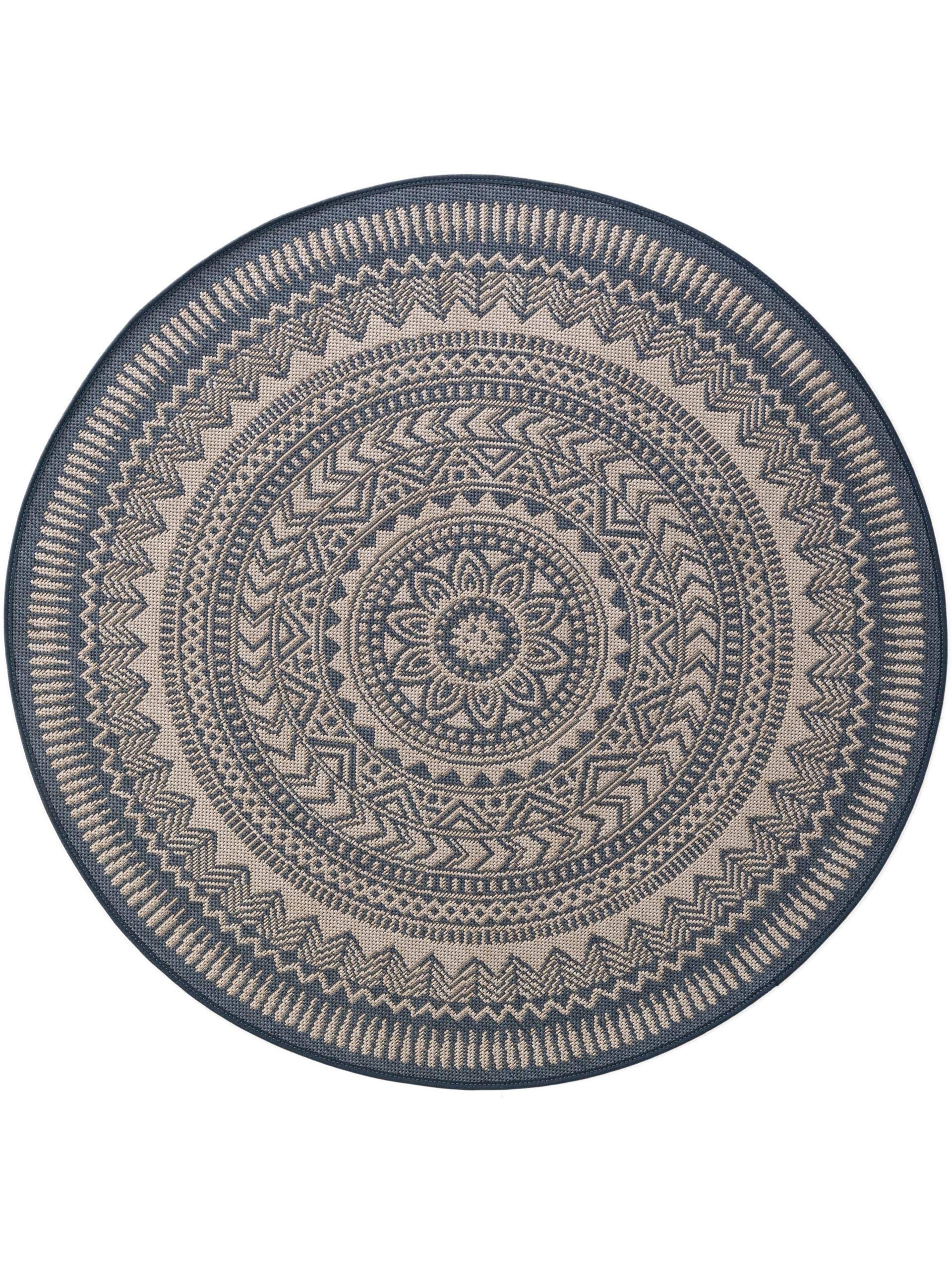 benuta-plus-metro-in-outdoor-teppich-blau-120-cm-rund image 1