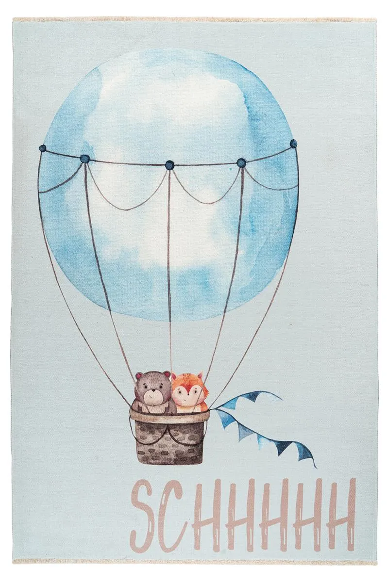 kayoom-kinderteppich-joanna-611-shhh-115-cm-x-170-cm-bunt-vintage-design image 1