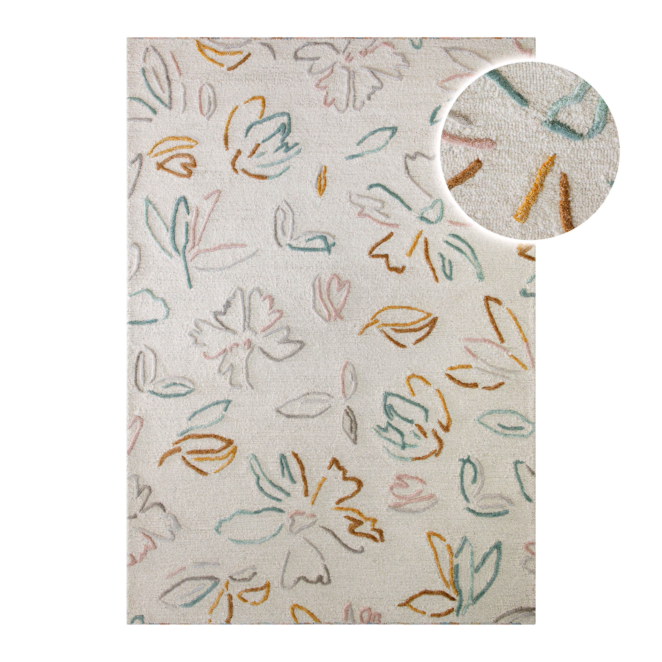 weconhome-vee-kurzflorteppich-creme-wei-schurwolle image 1