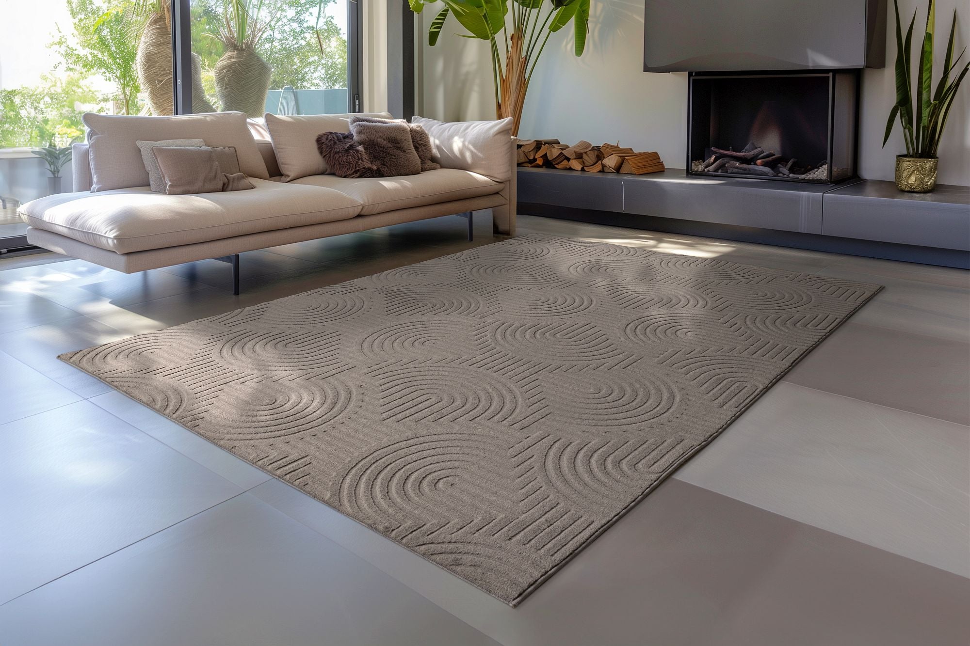 kayoom-balance-flow-225-kurzflorteppich-16-mm-flor-1200-g-m-anthrazit-oder-creme image 4