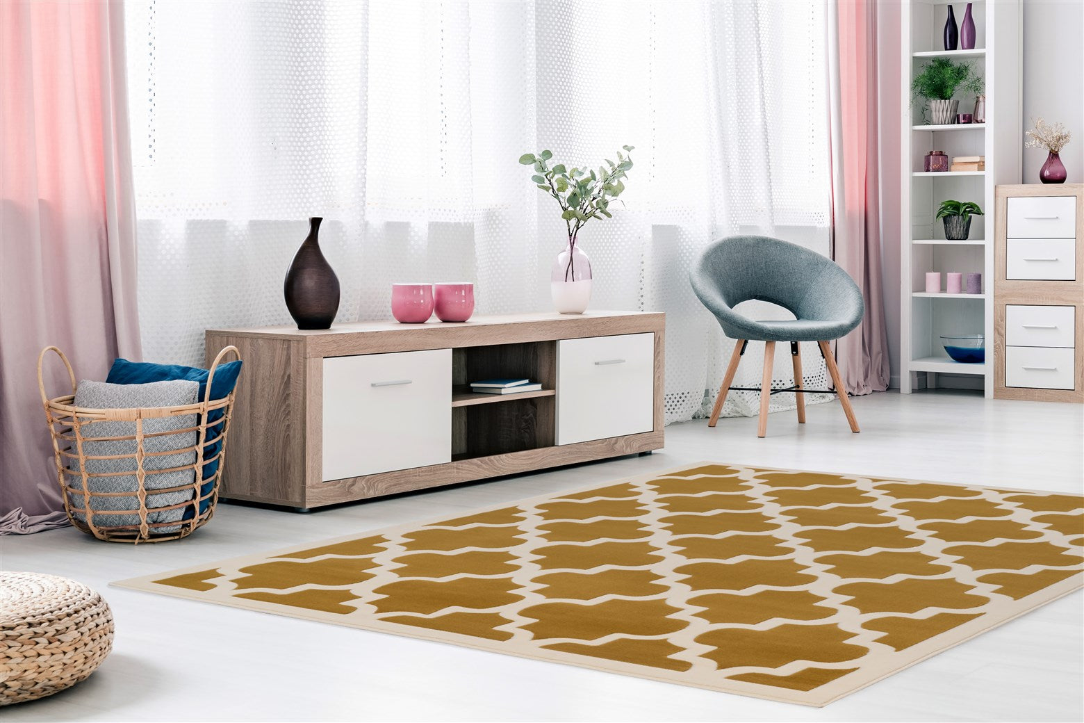 kayoom-manolya-2097-kurzflorteppich-konturenschnitt-geometrisches-trenddesign image 2