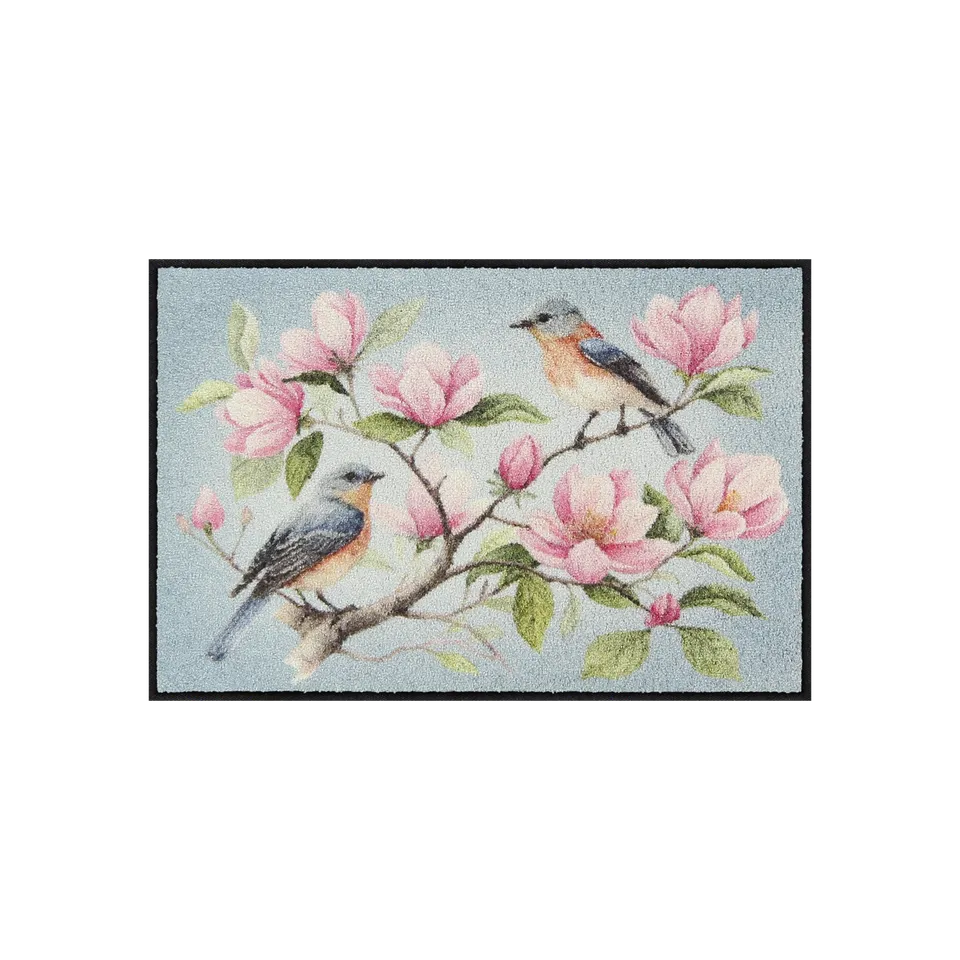 salonloewe-magnolia-birds-blue-eingangsmatte-50-x-75-cm image 1