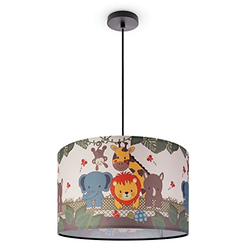 paco-home-h-ngelampe-kinderzimmer-dino-l-we-zoo-e27-stoffschirm image 7