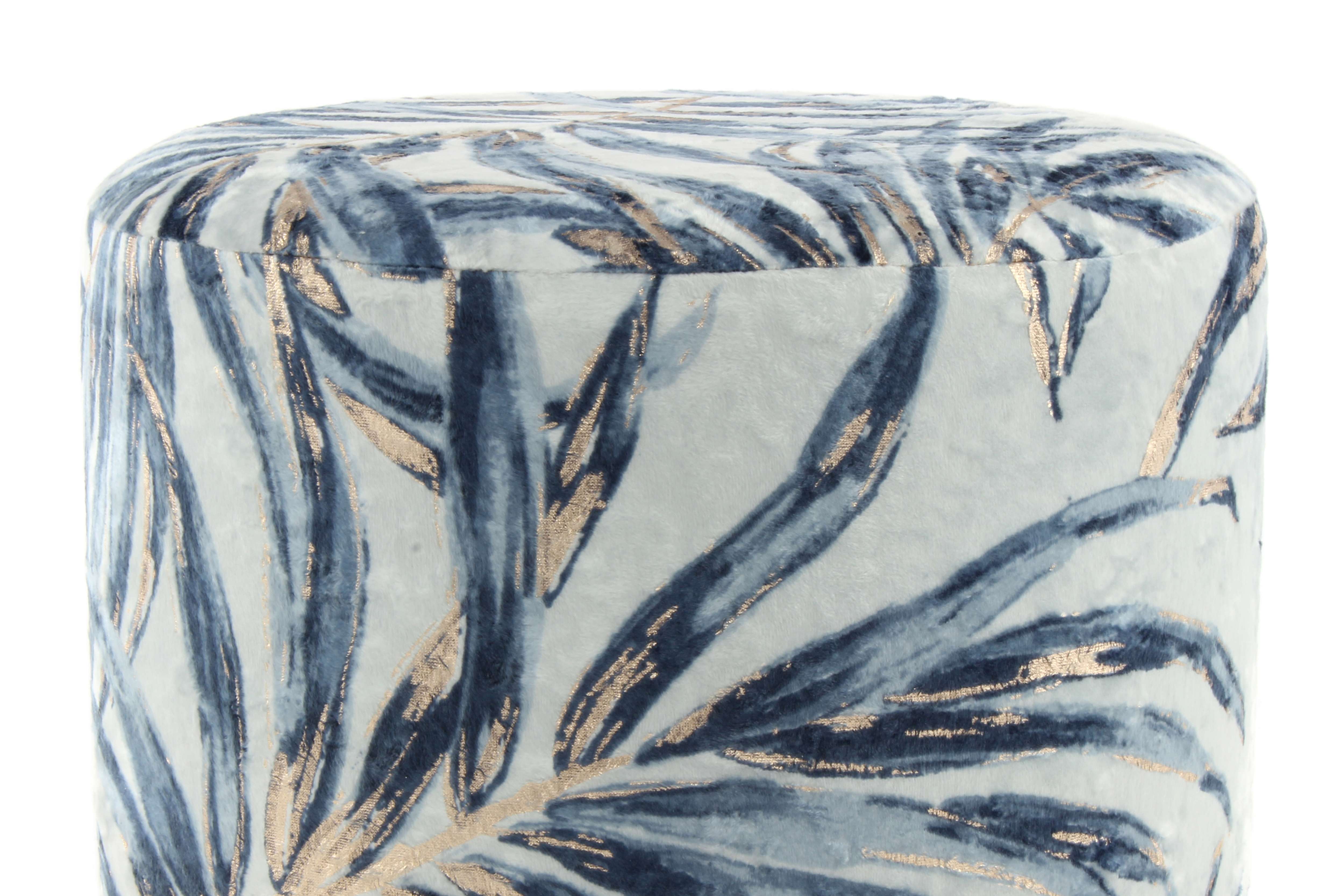 kayoom-hocker-gipsy-225-runder-sitzpouf-mit-metallelement-floraler-samtbezug-ver image 4