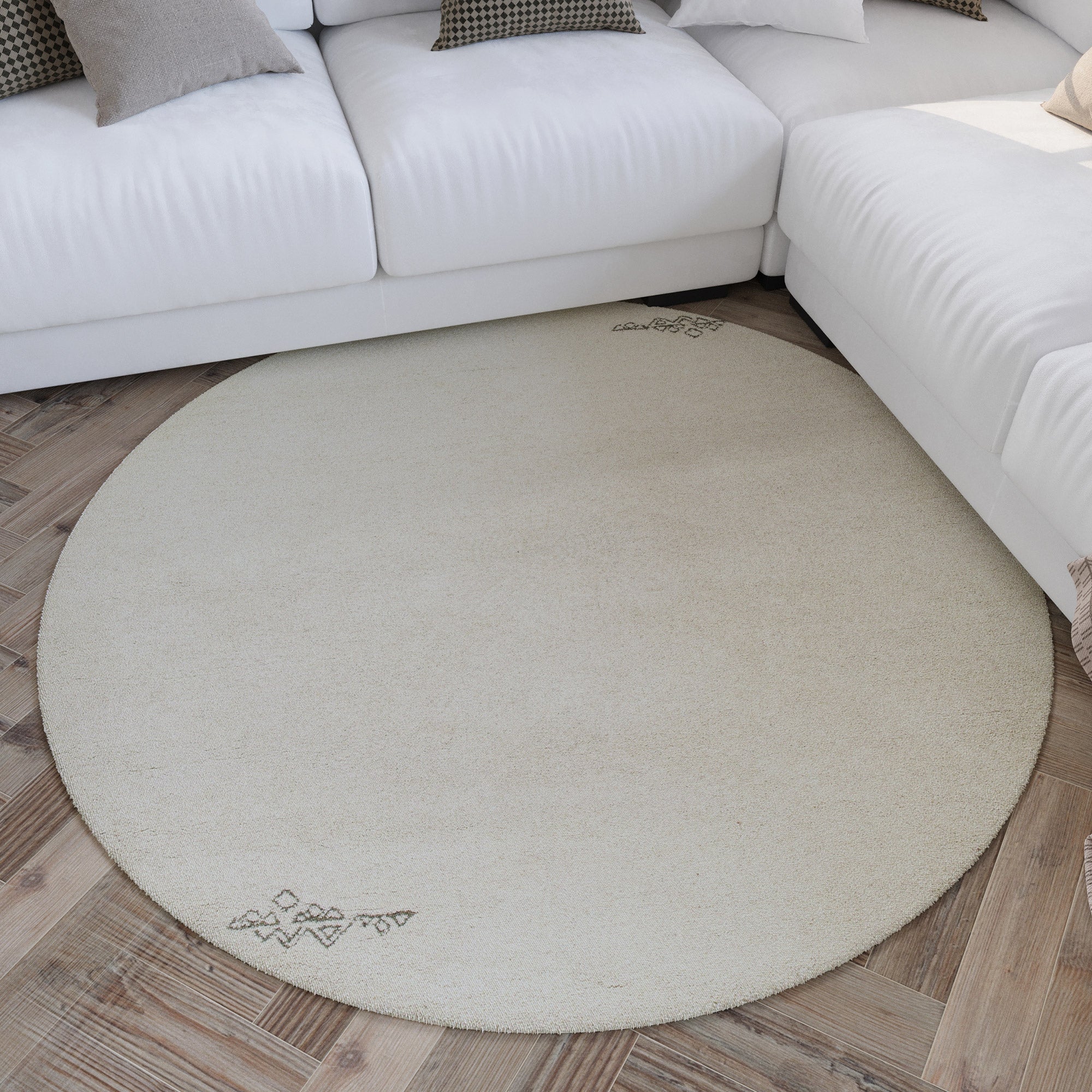 weconhome-hamptons-fortyfour-kurzflor-teppich-rund-creme-wei-handgetuftet-aus-sc image 2