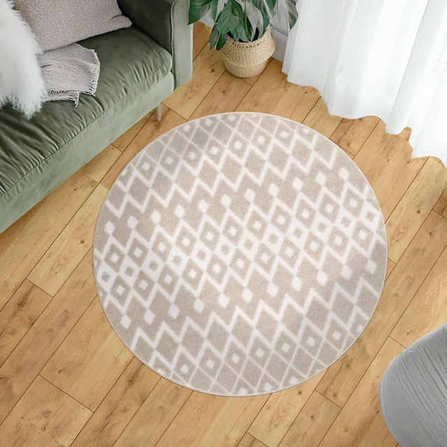 paco-home-outdoor-teppich-wetterfest-rund-160-cm-boho-3d-optik-beige-creme-100-p image 1