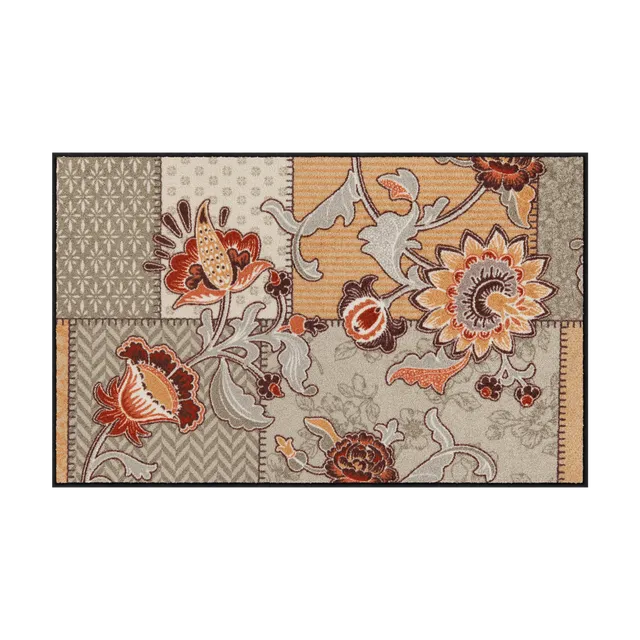 salonloewe-bohemian-patch-taupe-schmutzfangmatte-75-x-120-cm-floraler-vintage-lo image 1
