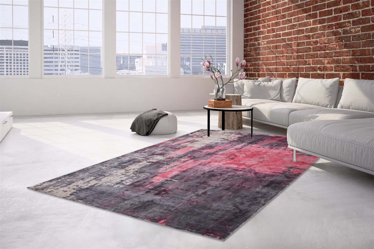 kayoom-ocean-100-handgefertigter-vintage-kurzflorteppich-viskose-modernes-design image 1