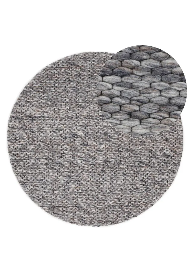 carpetfine-wollteppich-sina-natur-rund-grau-meliert-80-cm-wolle image 1