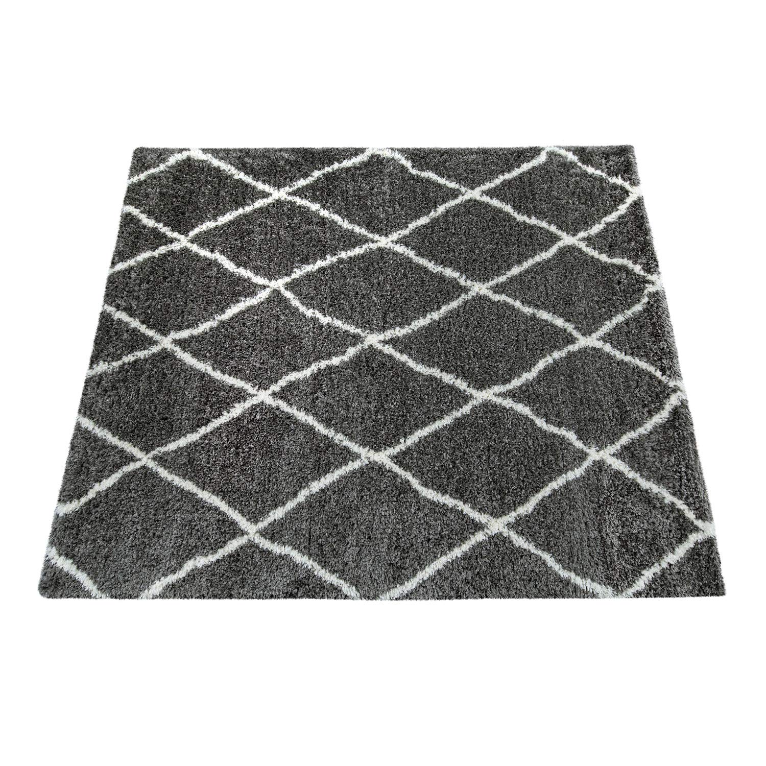 paco-home-shaggy-plus-teppich-grau-rauten-120x160-cm-hochflor image 6