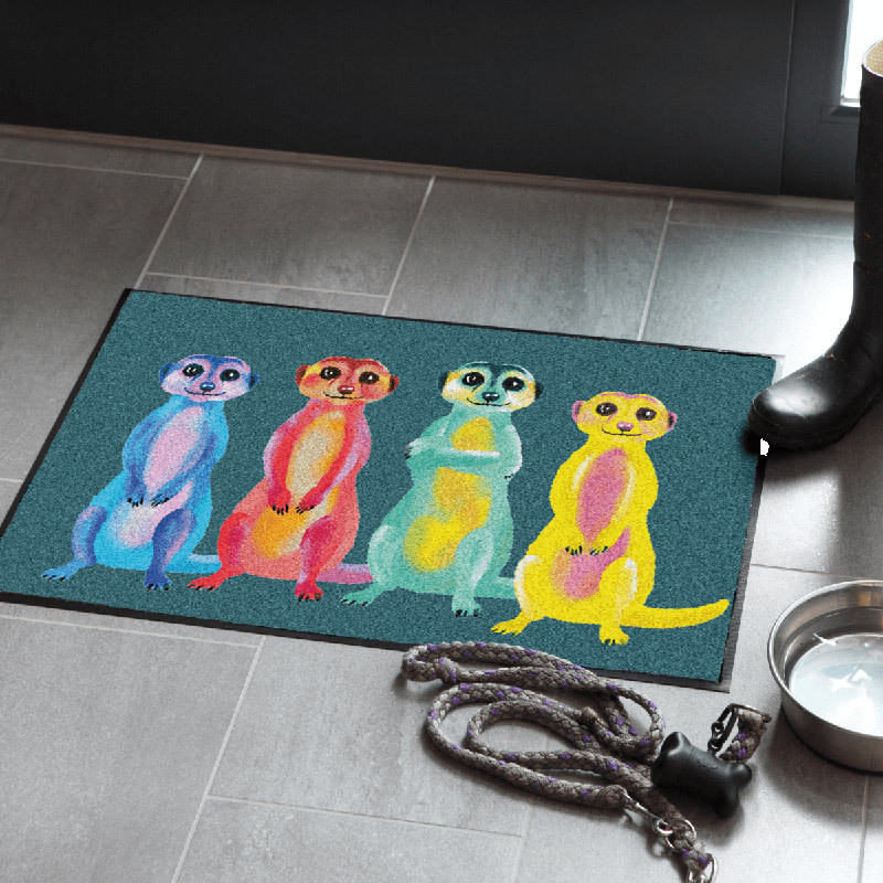 salonloewe-rainbow-meerkats-eingangsmatte-50-x-75-cm-bunte-erdm-nnchen-fu-matte- image 2