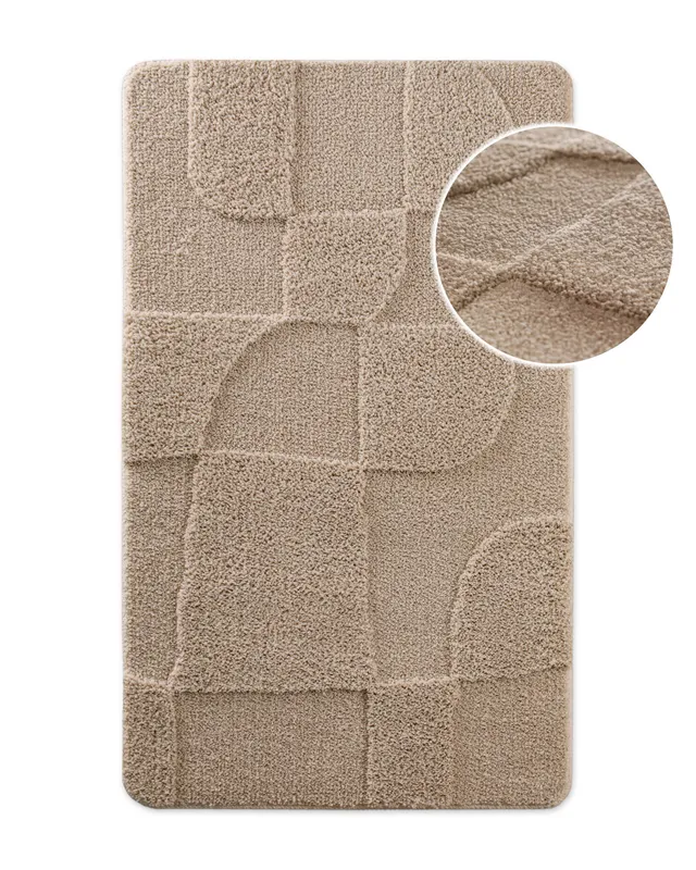 weconhome-bathking-davie-badteppich-sand-beige-rutschhemmend-waschbar image 1