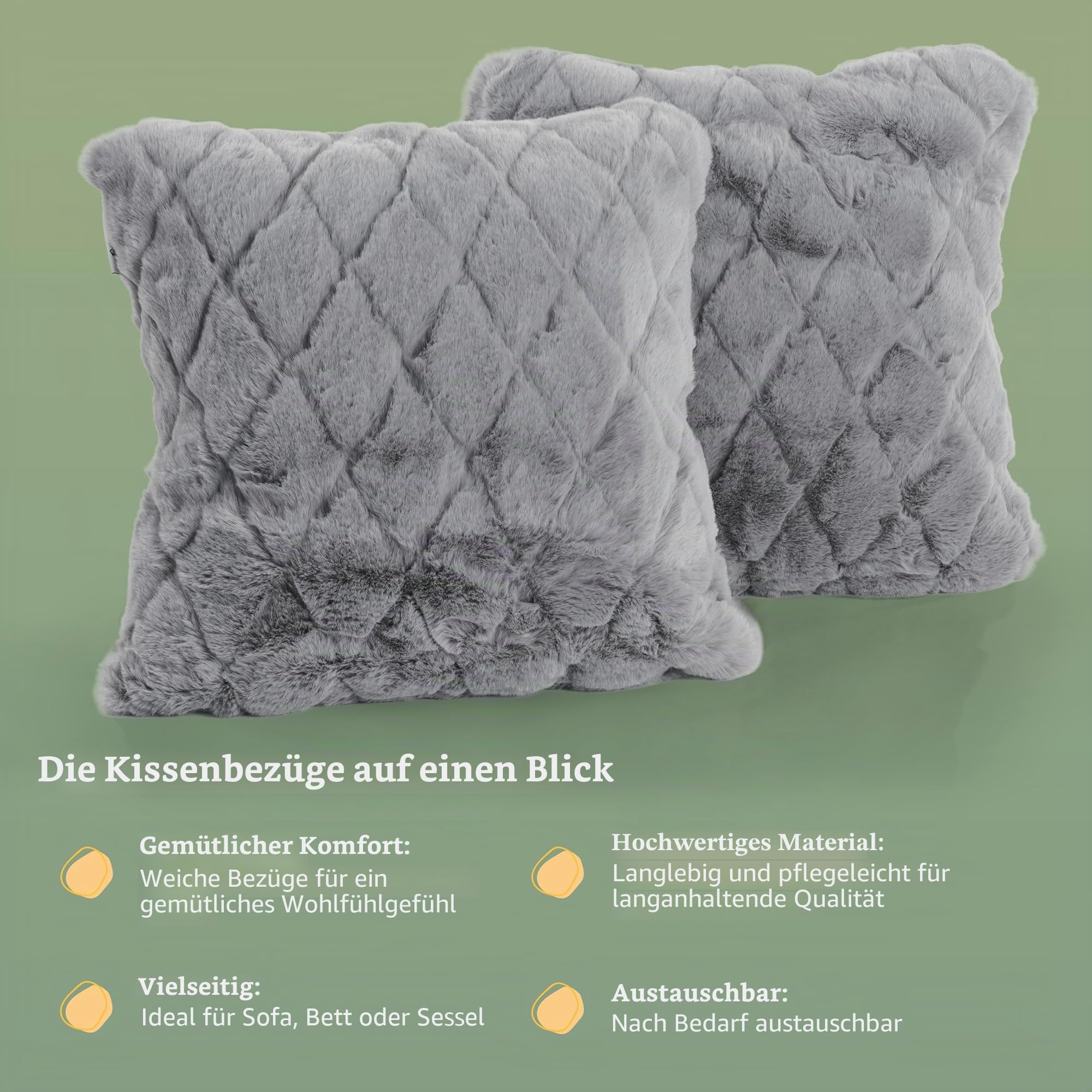 paco-home-boho-kissenbezug-2er-set-grau-einfarbig-mit-3d-raute image 4