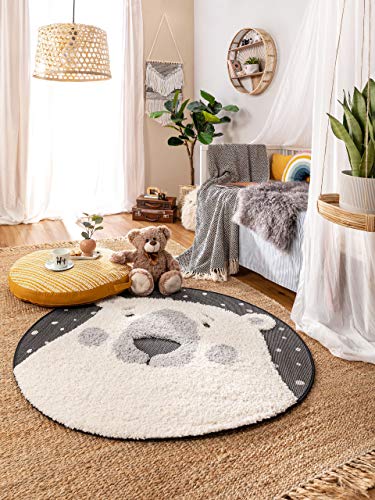 benuta-kids-teppich-carlo-schwarz-wei-120-cm-rund-tier-motive-3d-effekt-polyprop image 8