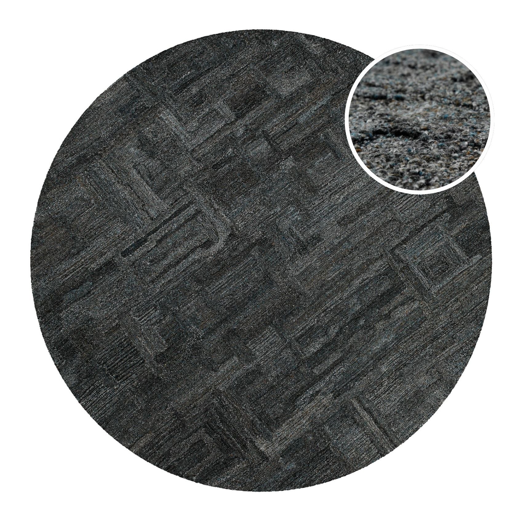 weconhome-hamptons-fortytwo-kurzflor-teppich-rund-blau-grau-meliert image 1