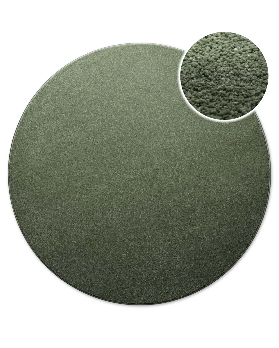 weconhome-freja-basics-kurzflorteppich-rund-laub-gr-n image 1