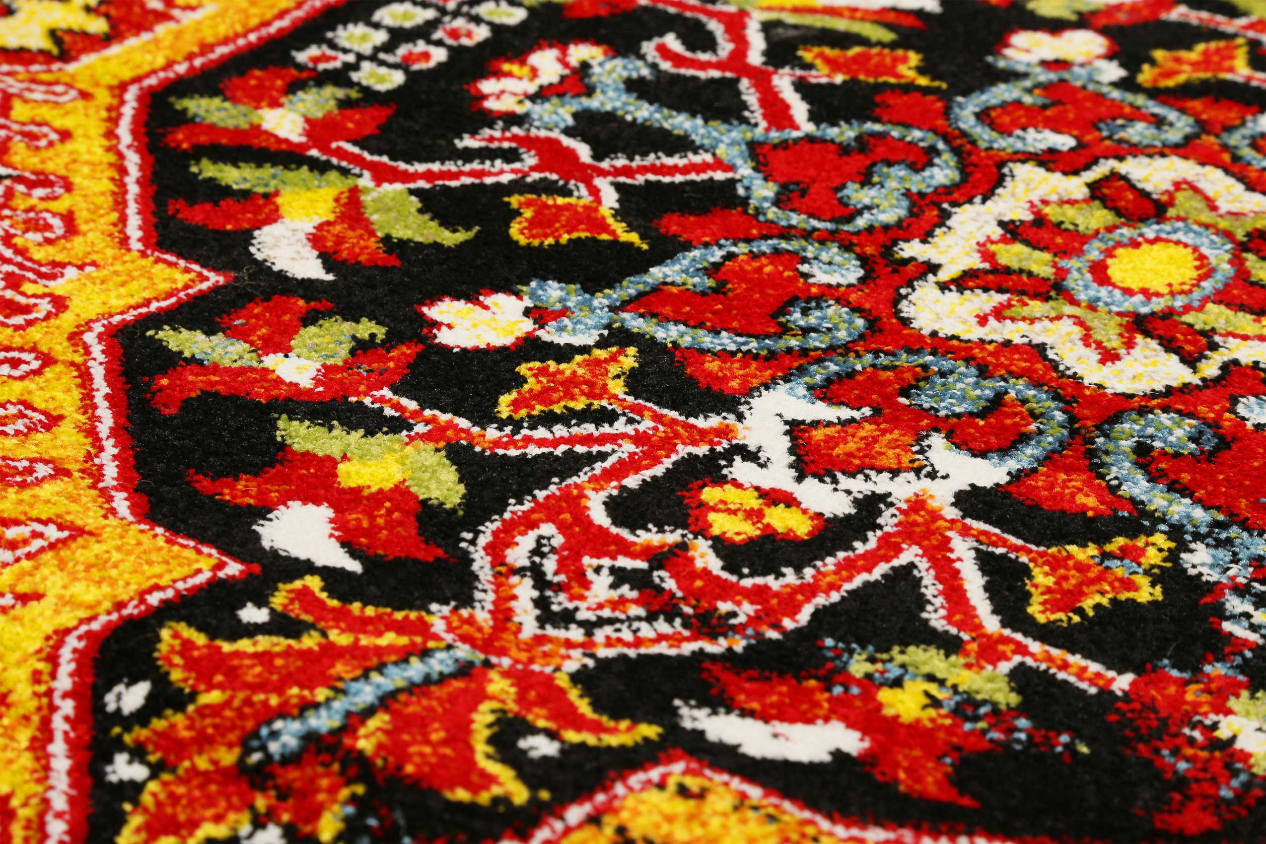 weconhome-teppich-heritage-blau-rot-kurzflor-berber-optik image 5