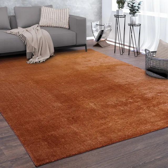 paco-home-teppich-160x220-orange-einfarbig-weich-kurzflor image 1