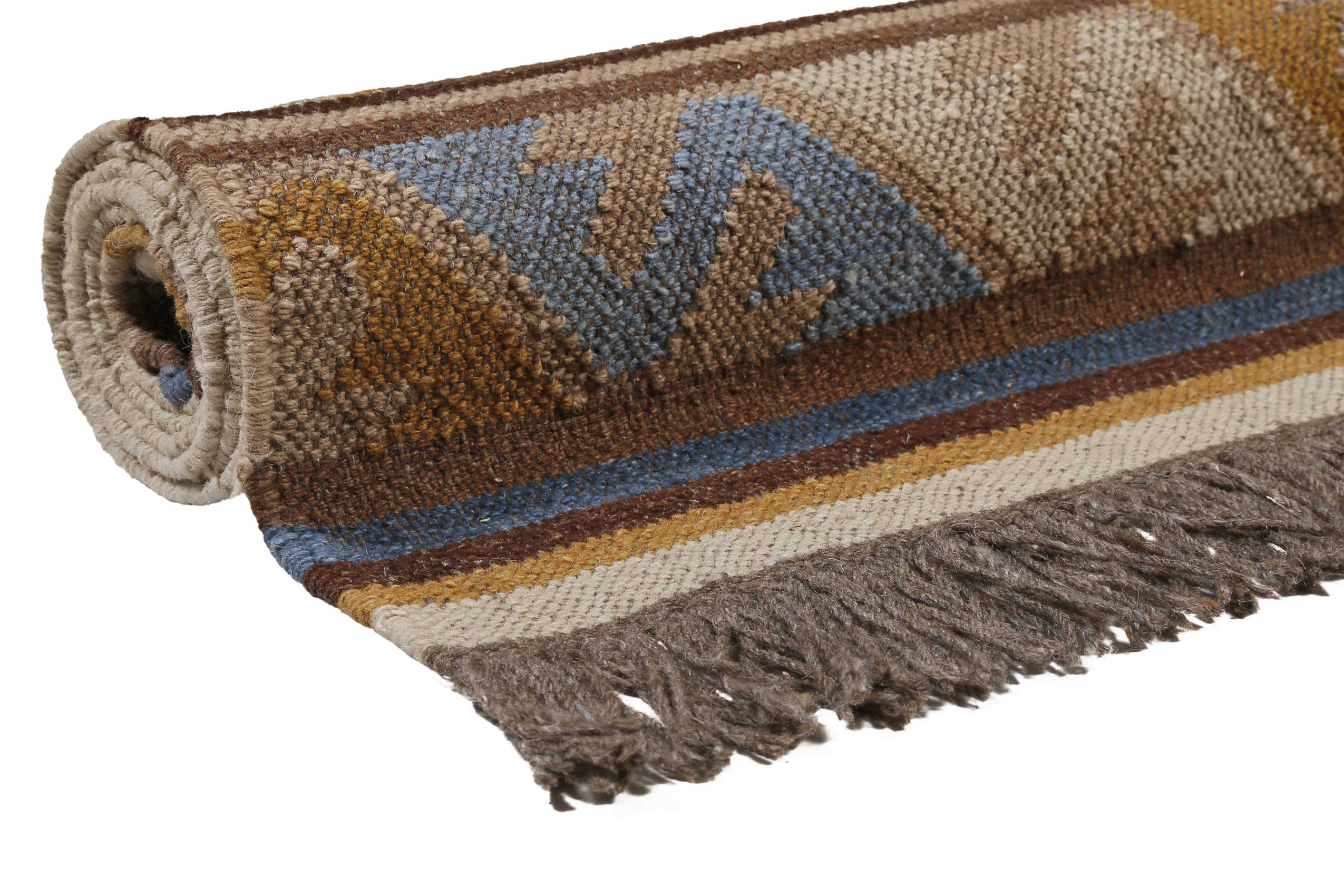 weconhome-valere-kelim-teppich-braun-aus-wolle-green-looop image 8