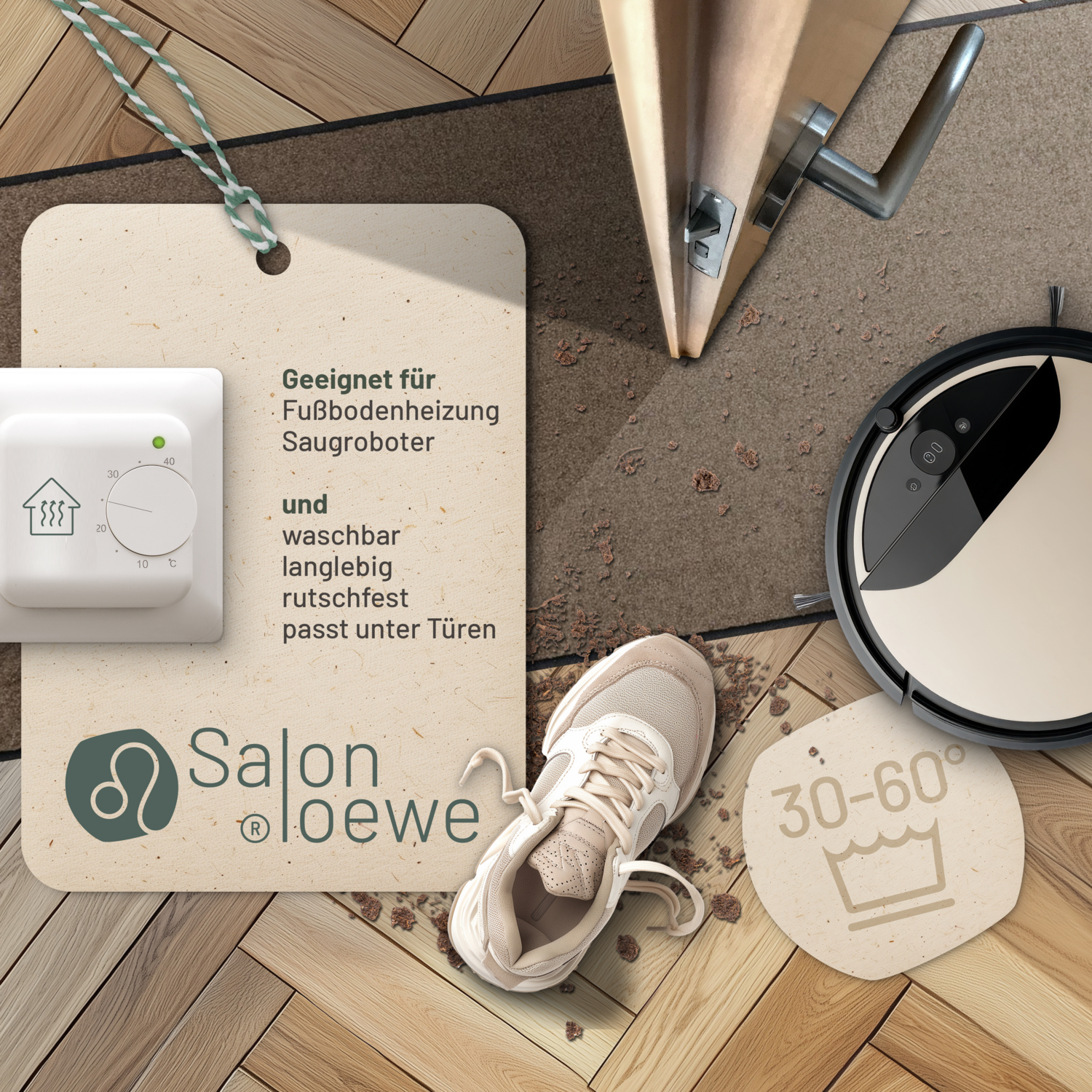 salonloewe-uni-l-ufer-60-x-180-cm-taupe-polyamid-rutschfest-waschbar image 2