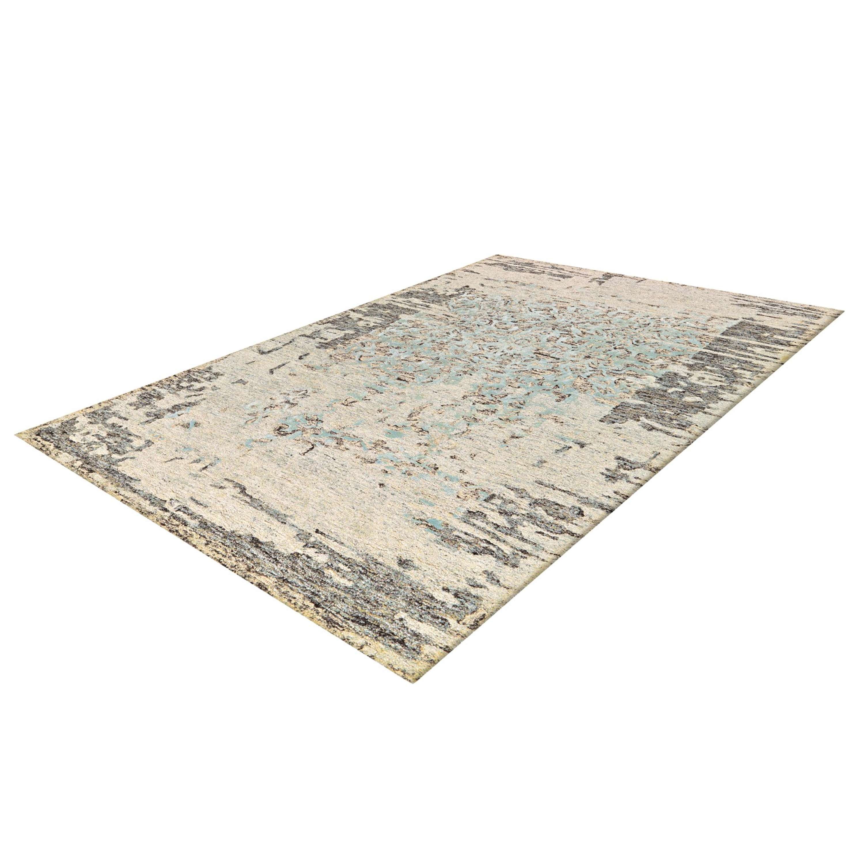 kayoom-damast-8067-kurzflorteppich-handgetufteter-shabby-chic-teppich-verwaschen image 4