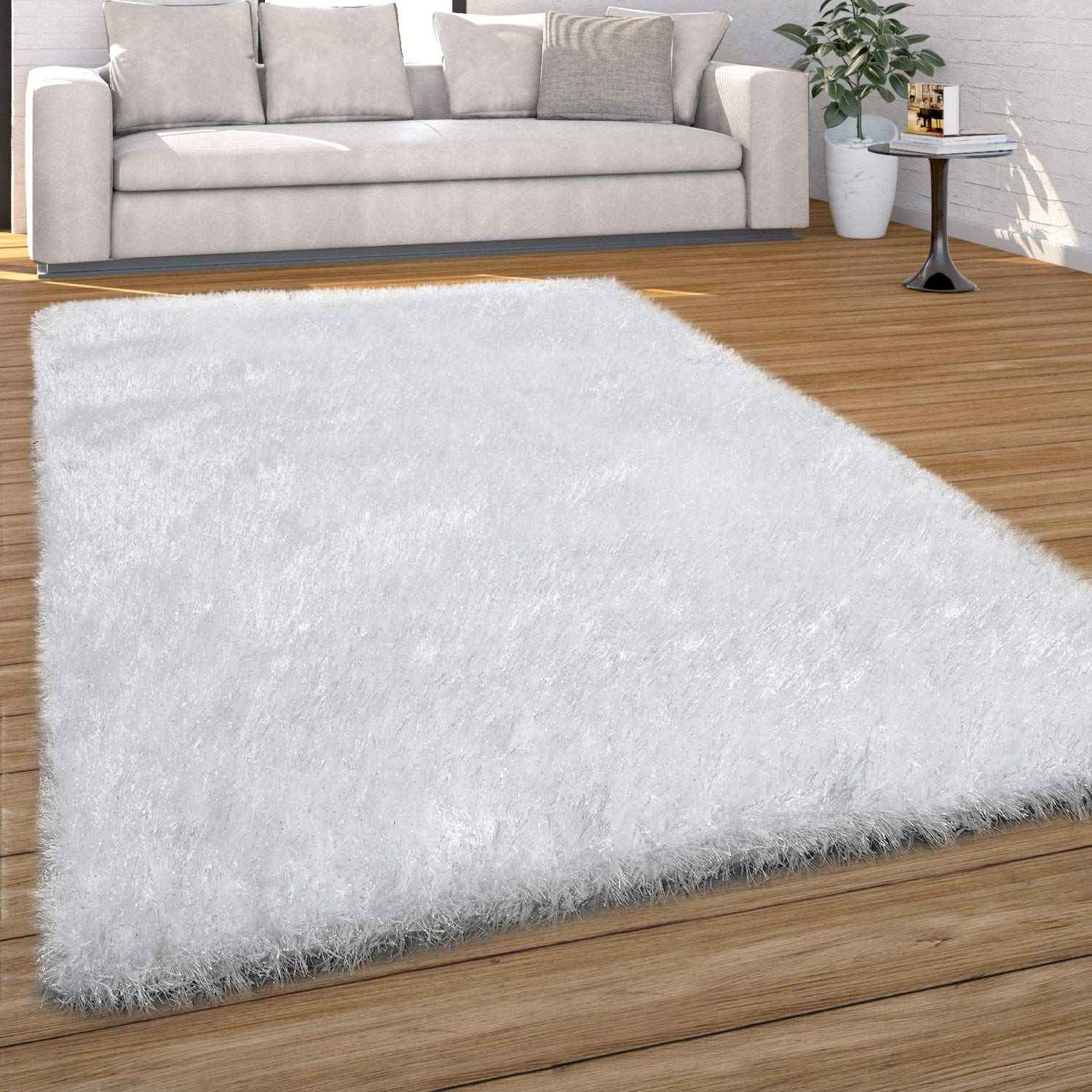 paco-home-hochflor-shaggy-teppich-80x150-cm-wei-70mm image 1