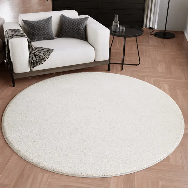 weconhome-wogh-kurzflorteppich-rund-creme-wei image 1