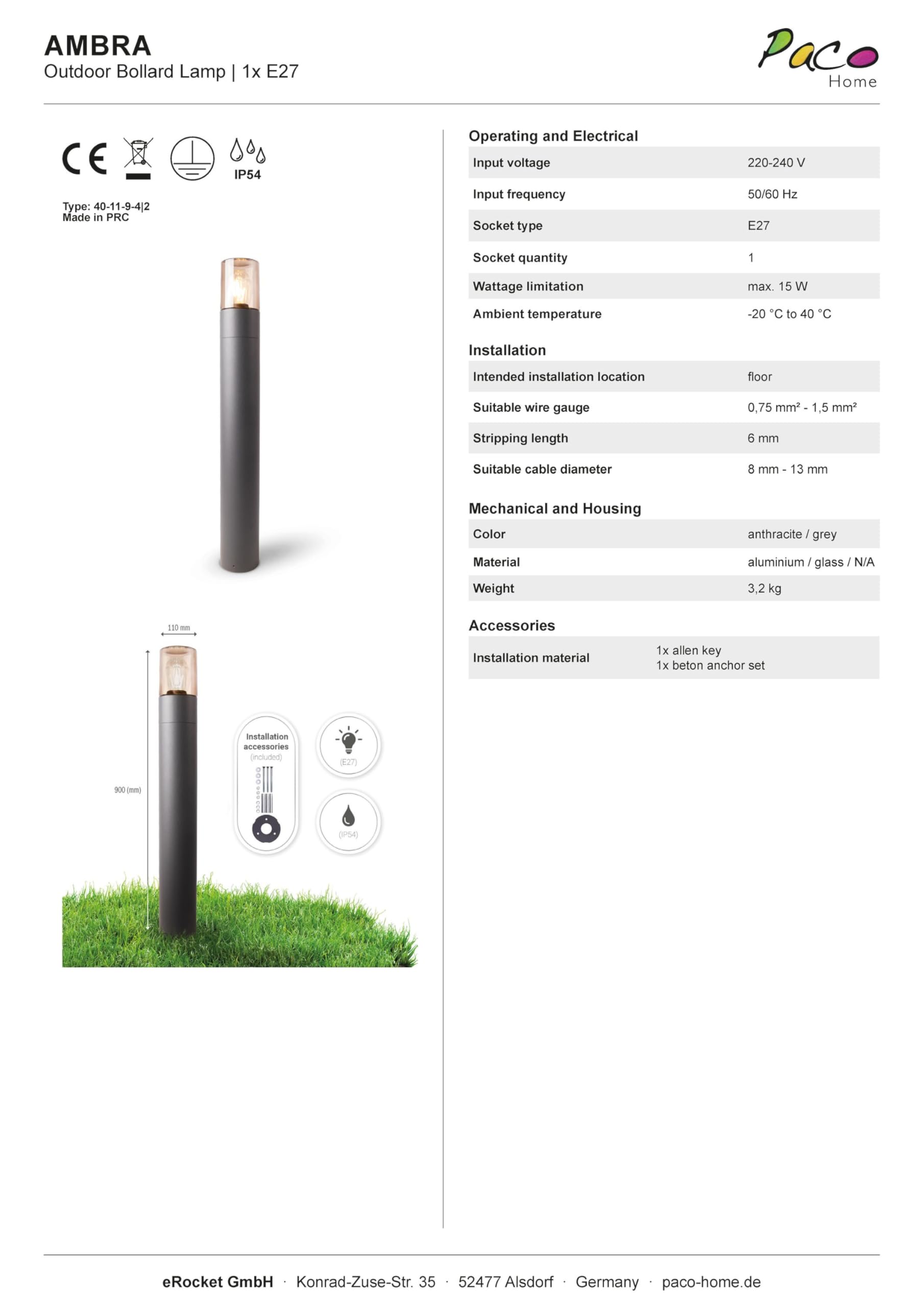 paco-home-led-au-en-pollerleuchte-typ-1-e27-90-cm-anthrazit image 5