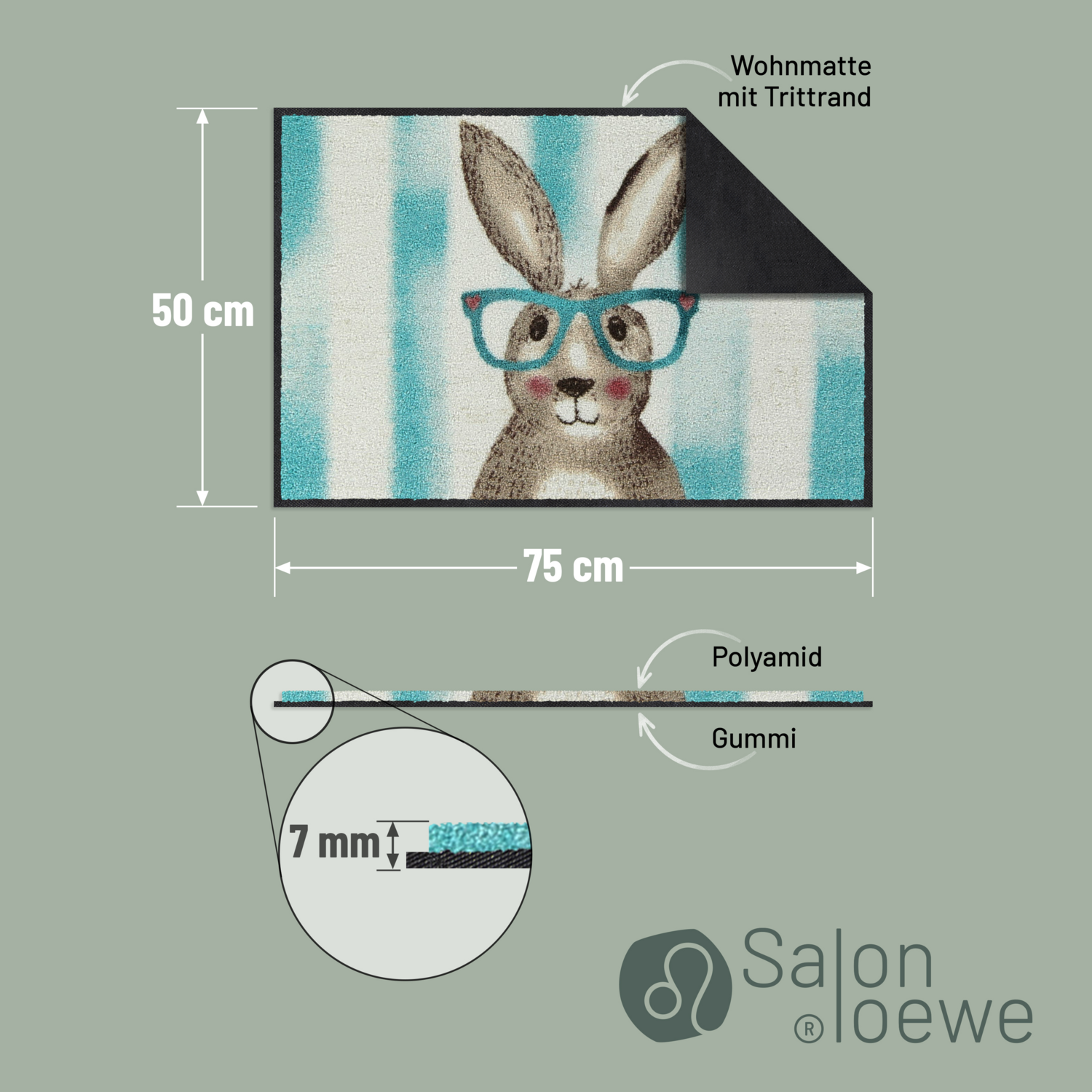 salonloewe-smart-rabbit-eingangsmatte-50-x-75-cm-hase-mit-brille-waschbar image 4