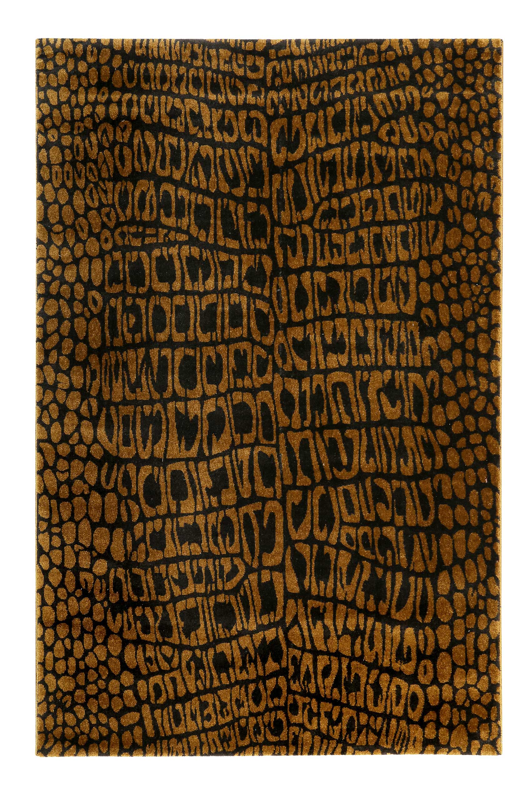 weconhome-croco-teppich-animal-print-messing-braun-eckig image 1