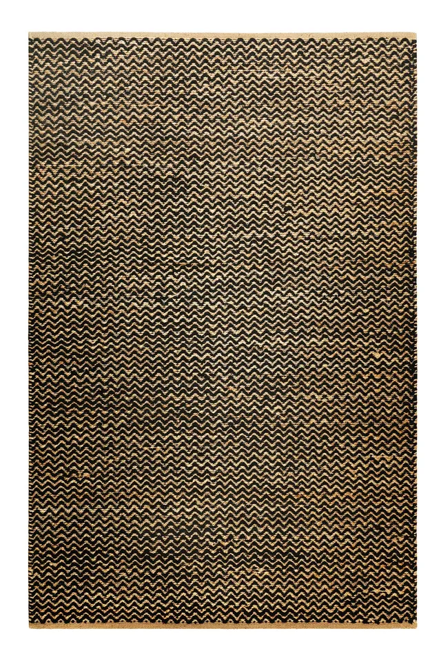 weconhome-green-looop-kelim-teppich-montpellier-schwarz-beige-naturfaser image 1