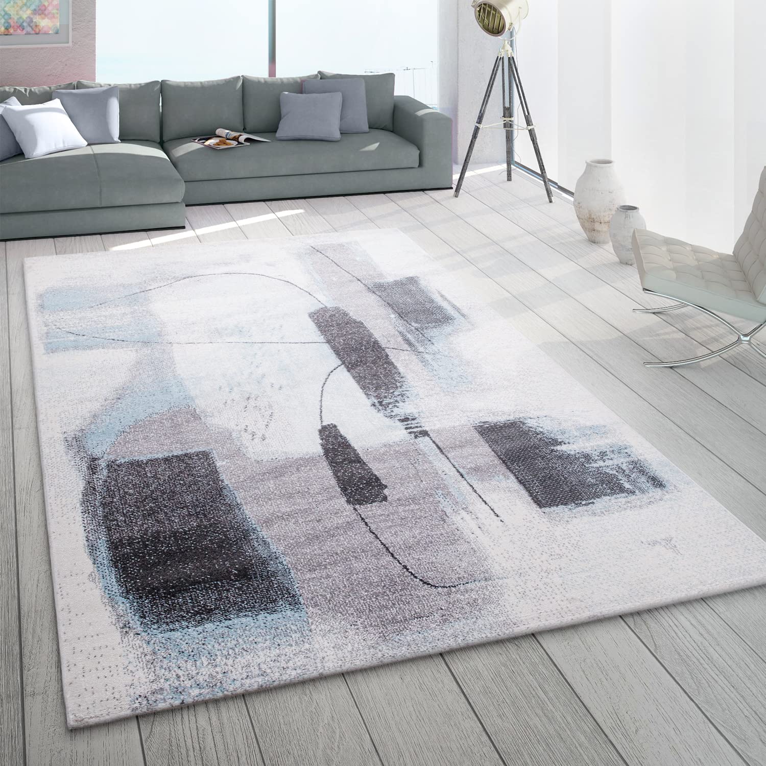 paco-home-kurzflor-teppich-passion-80x150-cm-pastell-vintage-t-rkis-grau image 1