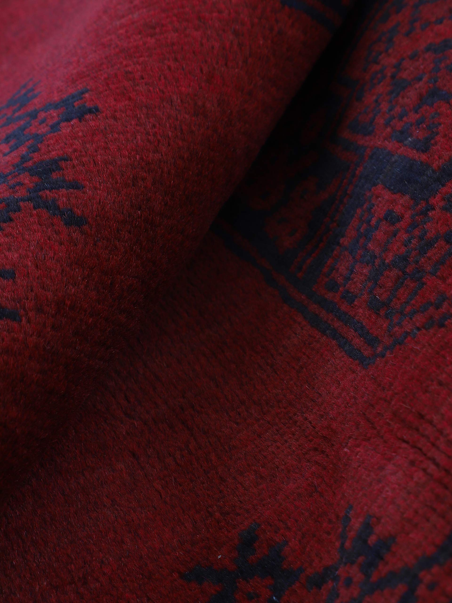 carpetfine-afghan-akhche-l-ufer-rot-80x200-cm-handgekn-pft-wolle image 8