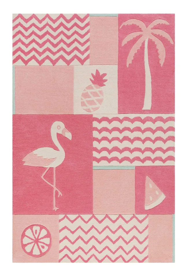 smart-kids-fruity-flamingo-kinderteppich-rosa-handgetuftet image 1