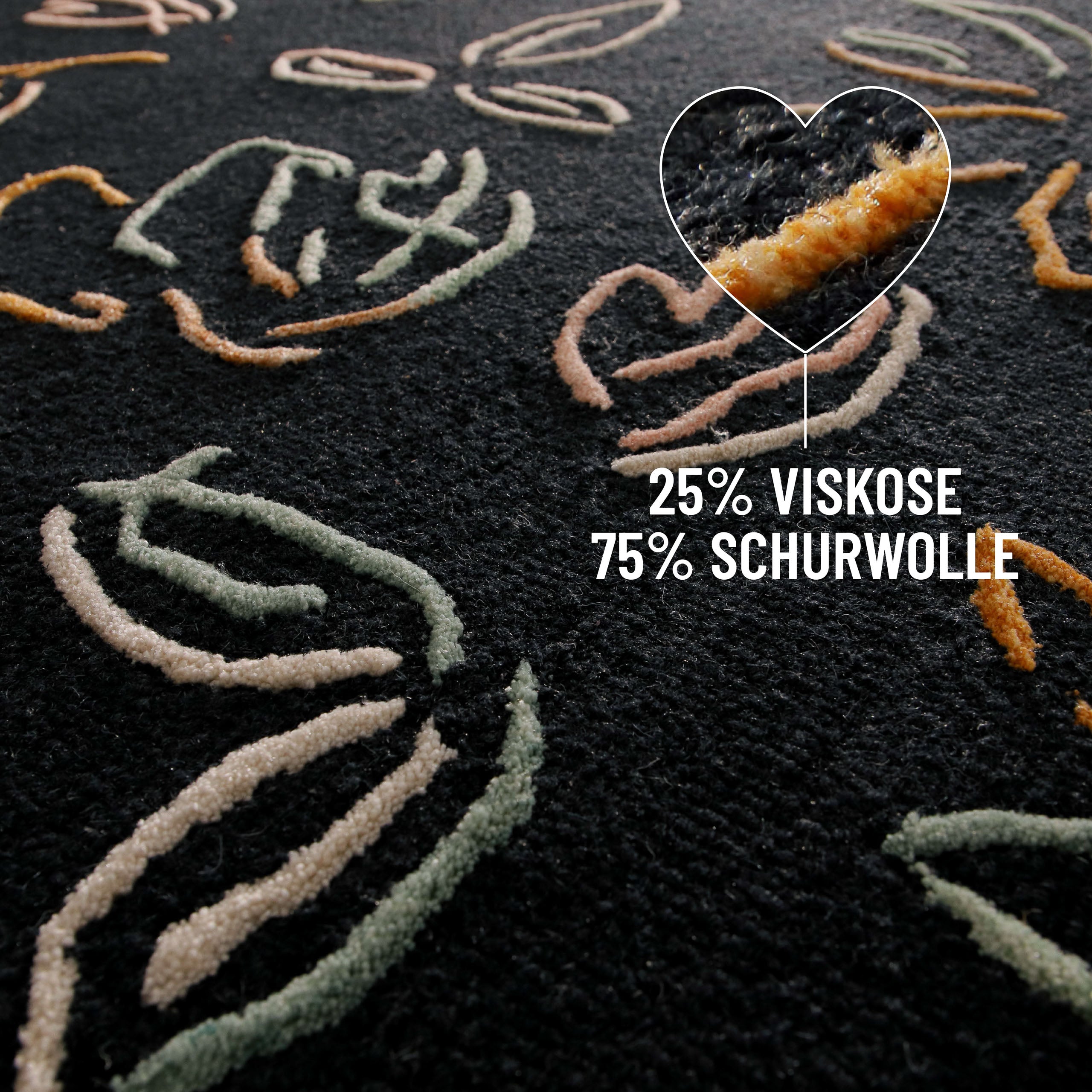 weconhome-vee-kurzflorteppich-anthrazit-schurwolle-floral image 8