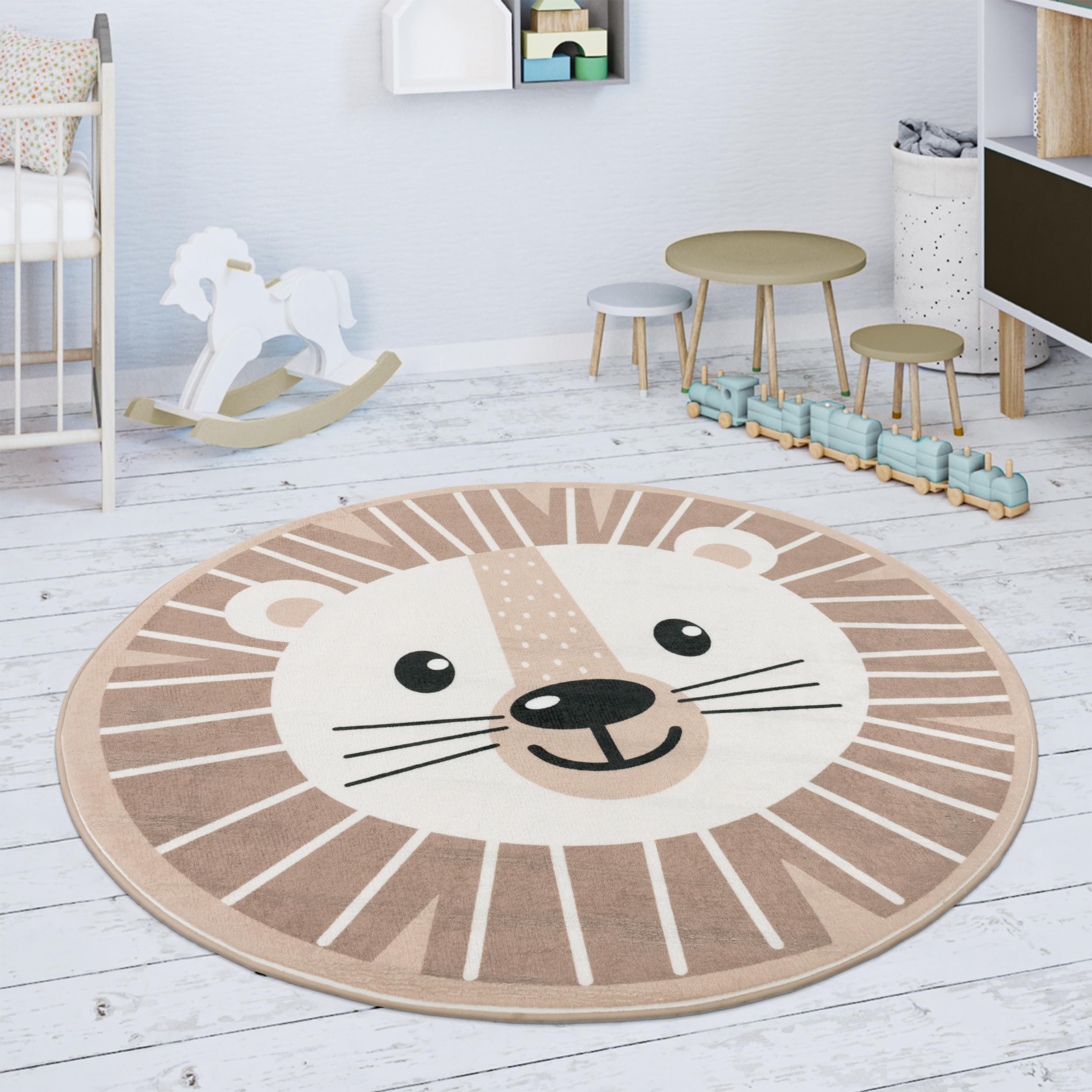 paco-home-kinderteppich-rund-80-cm-beige-mit-mond-koala-l-we image 1