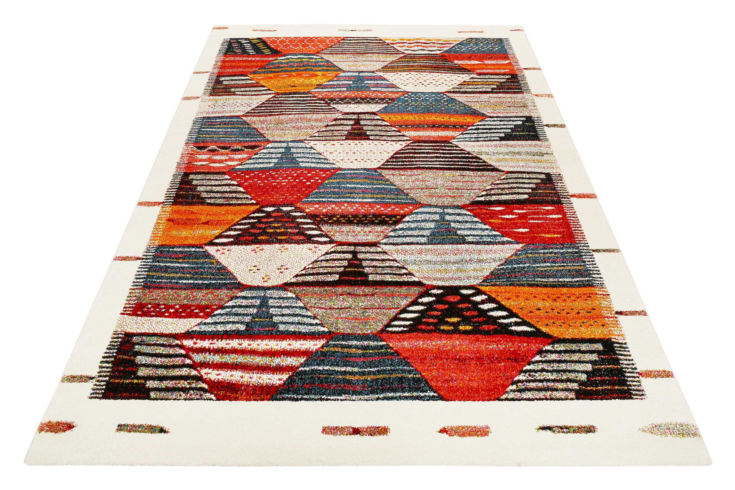 weconhome-modern-berber-kurzflor-teppich-orange-rot-beige image 2