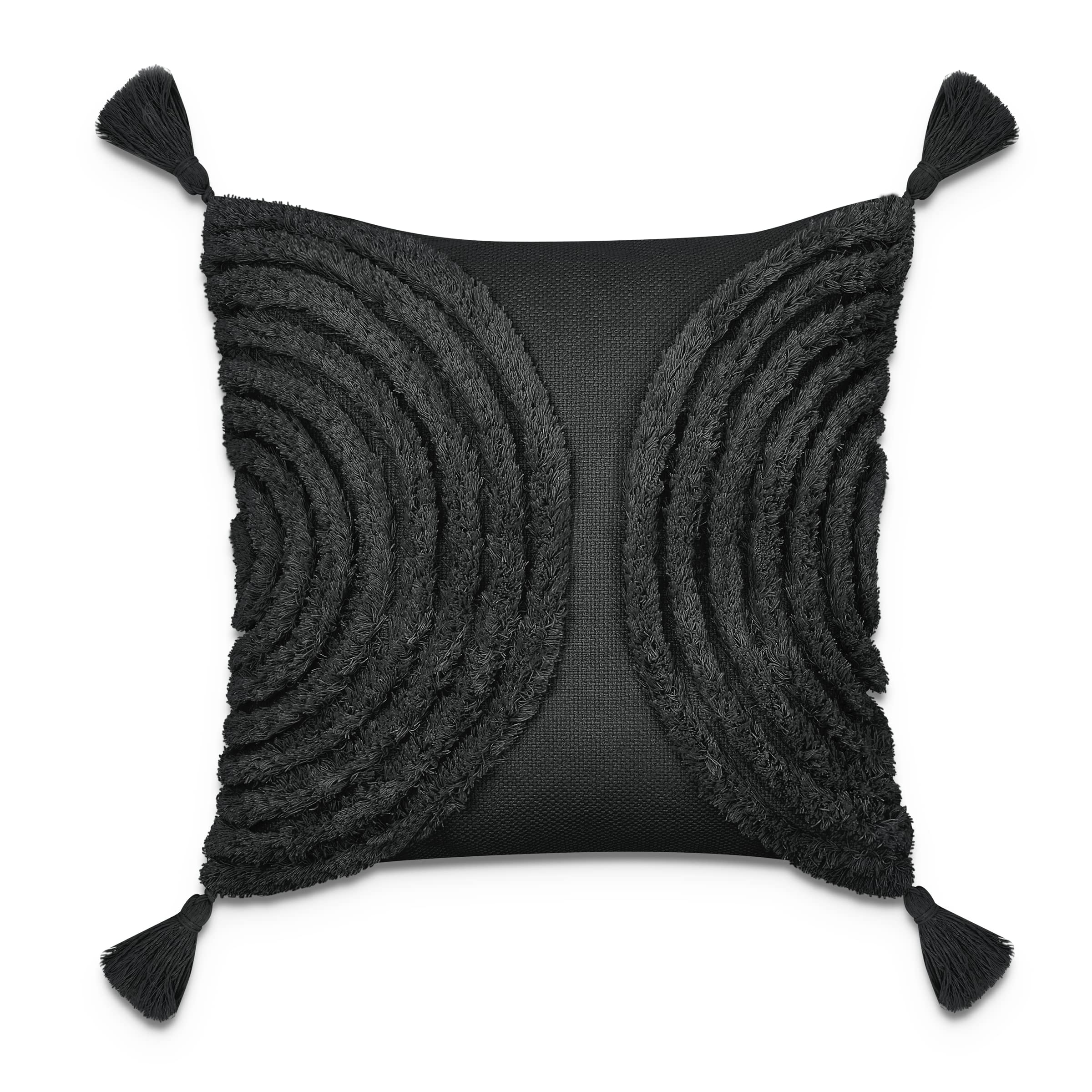 paco-home-boho-kissenbezug-mit-quastenfransen-single-schwarz image 1
