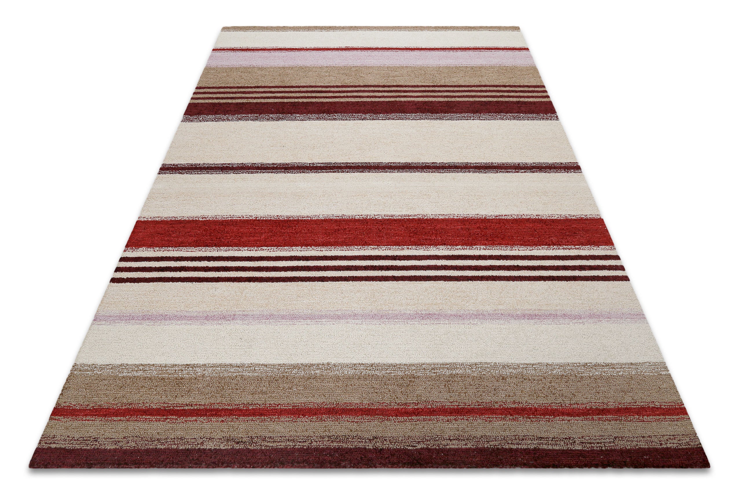 weconhome-petrol-kurzflorteppich-beige-multi-gestreift image 3