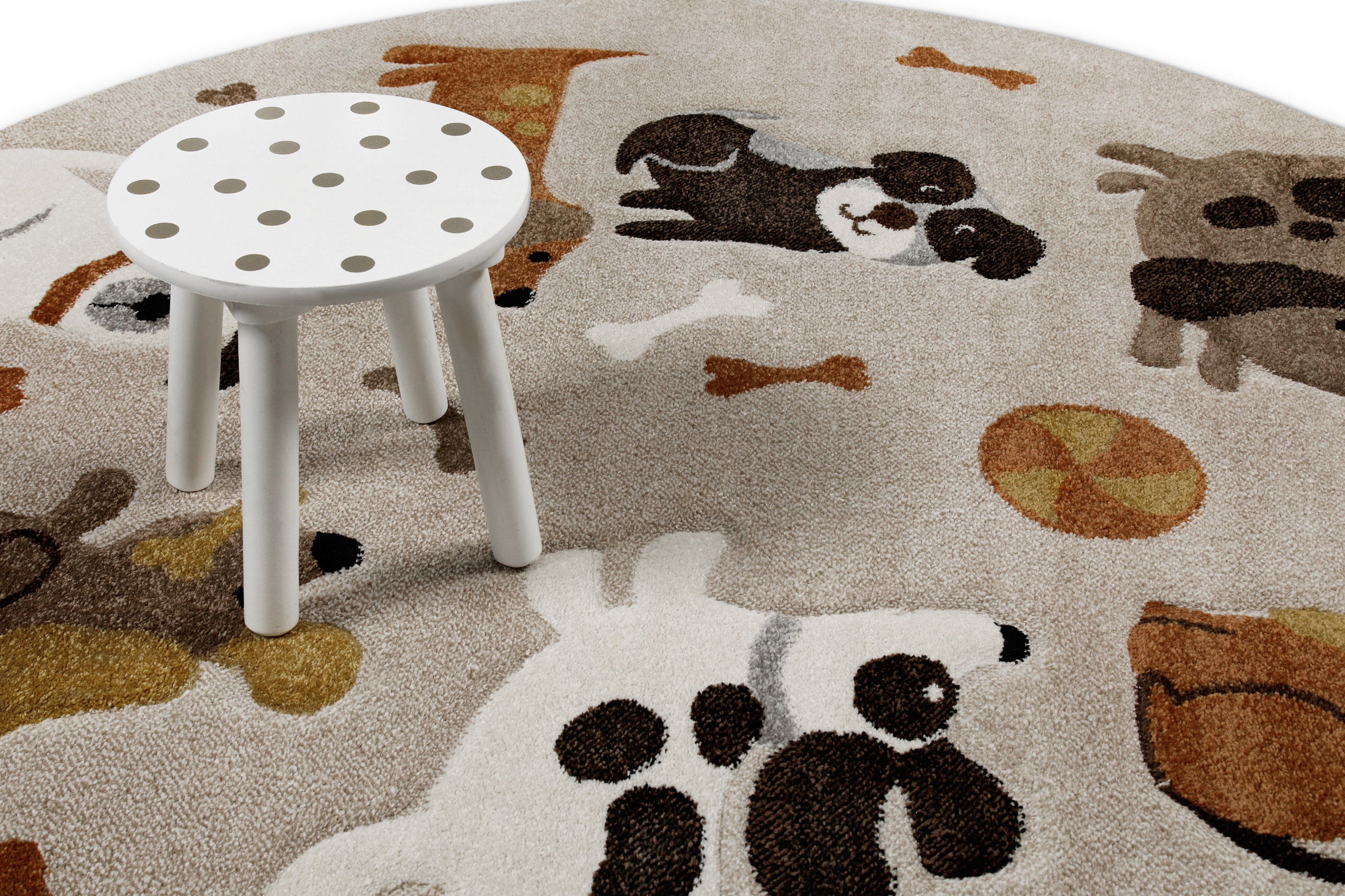 weconhome-smart-kids-rocky-friends-kinderteppich-rund-sand-beige-meliert image 7